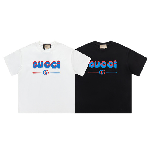 Gucci Pixel Logo Cotton T-Shirt | Short Sleeve Casual Tee for Men & Women