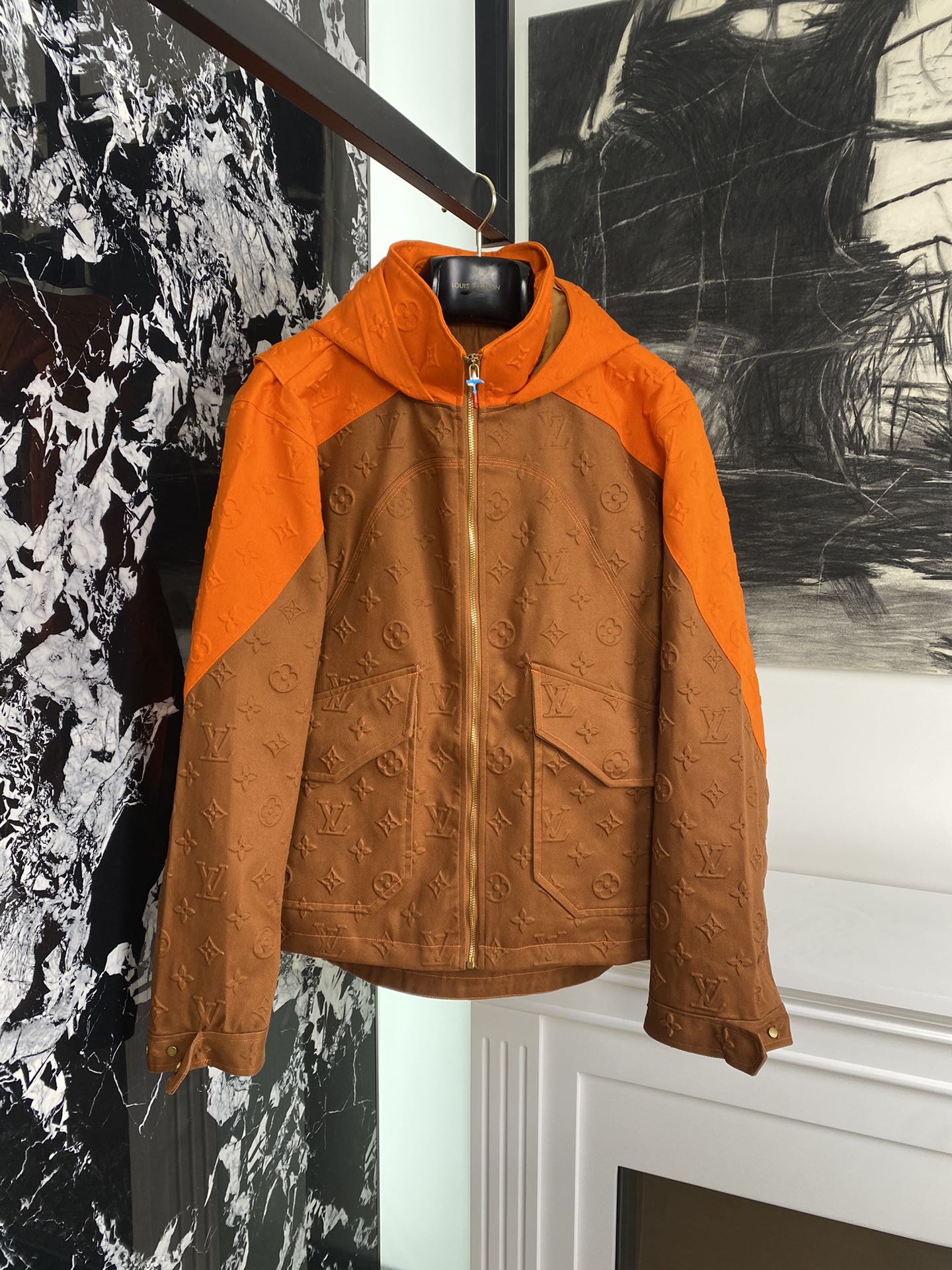 Louis Vuitton Kleding Jas &Jassen Hoge kwaliteit online
 Oranje Geel Splijten Unisex Denim Bovenzijde met capuchon