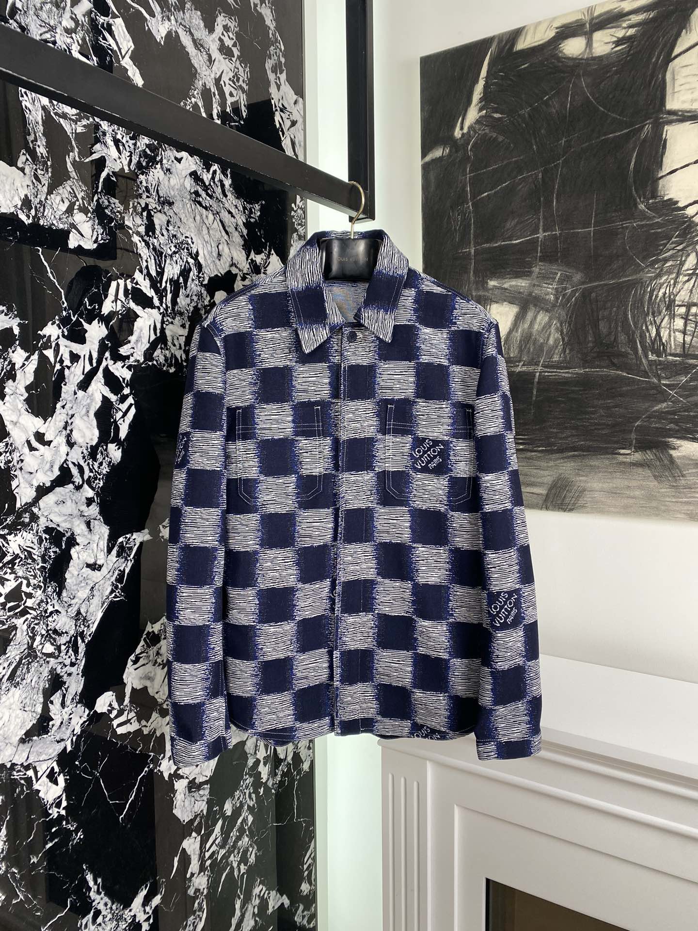 Louis Vuitton Clothing Coats & Jackets Shirts & Blouses Blue Fabric Wool