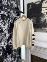 Dior Fashion
 Clothing Sweatshirts Beige White Cashmere Knitting