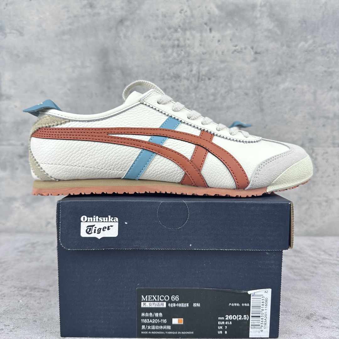   OnitsukaTiger/鬼塚虎 Mexico 66 全头层皮面低邦休闲跑步鞋 1183A201-