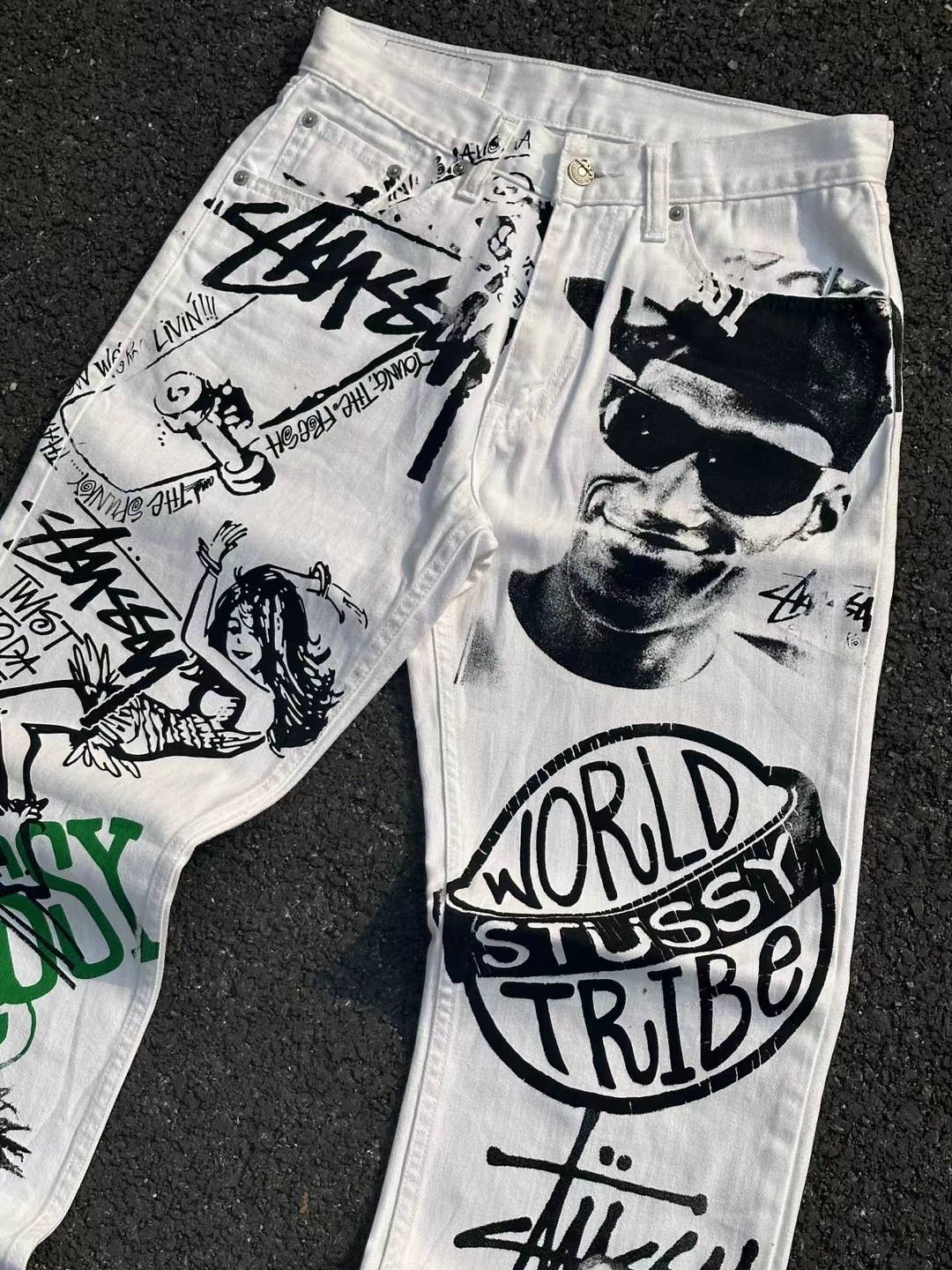 💰172 FZ221 Stuscissy Scrawny jeans, Viagra. Colour: White Size: m-xxl - 图片 4