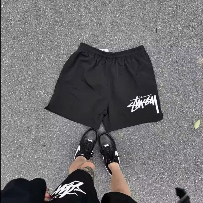 Autonomous Stussy Basketball Shorts: Waterproof Nylon, Custom-made, Black, Sizes S-XL - 图片 1