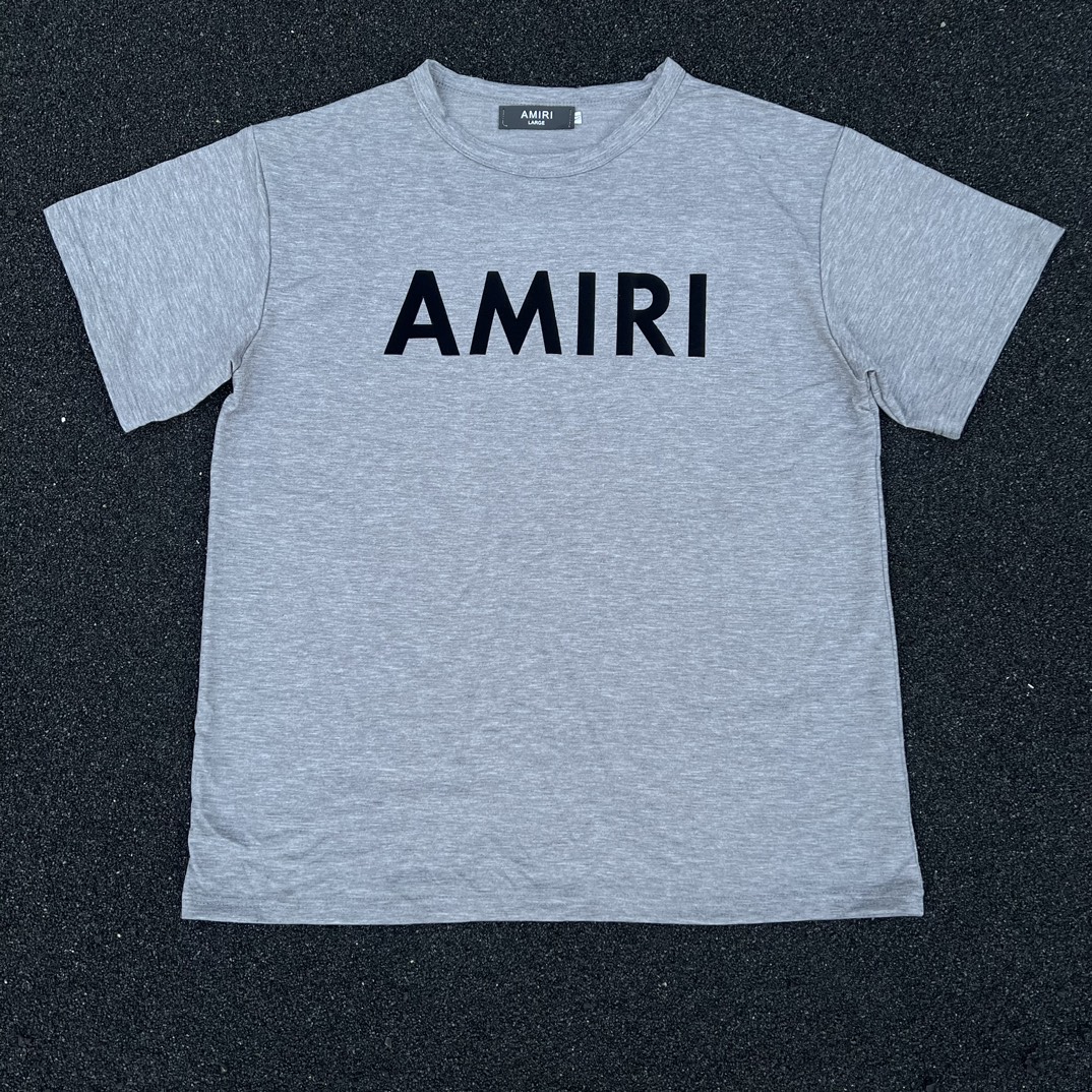 Shop the Best High Quality
 Amiri Clothing T-Shirt Online Store
 Grey Printing Cotton Short Sleeve