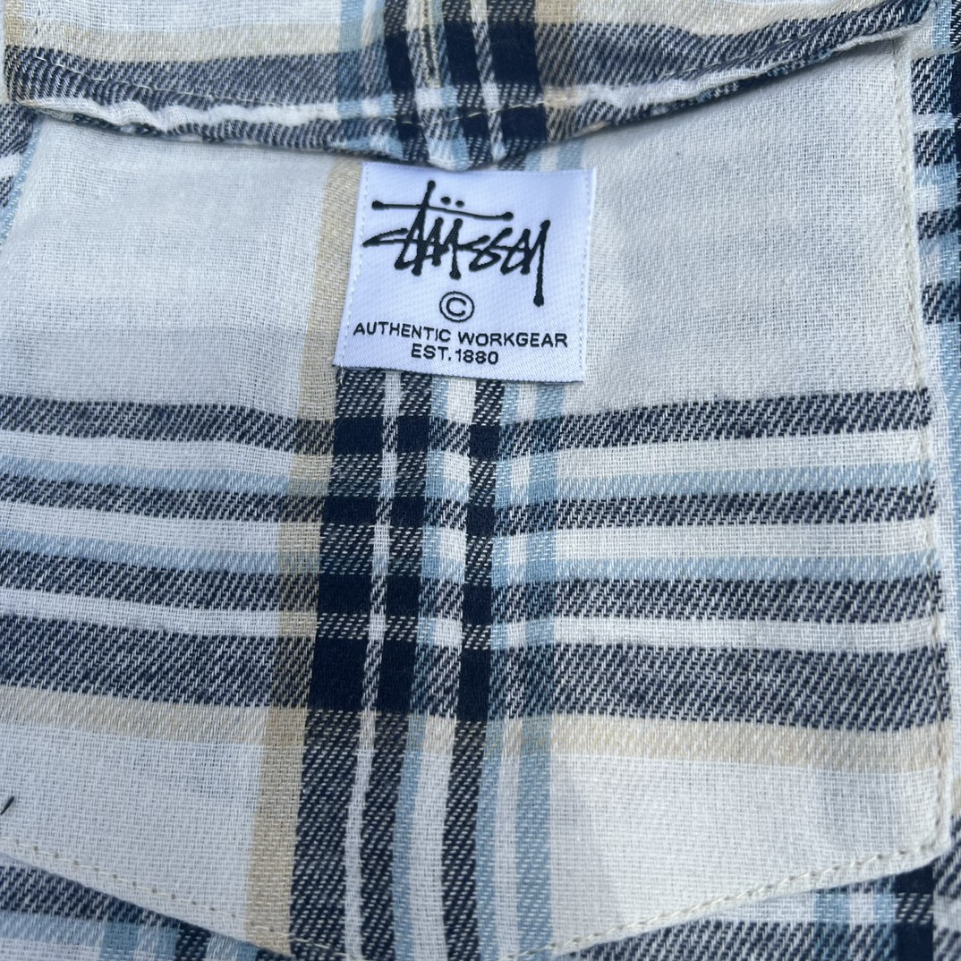 Stussy StUSSY White Cotton Shirt for Couples, Size M-XL, 165. - 图片 6