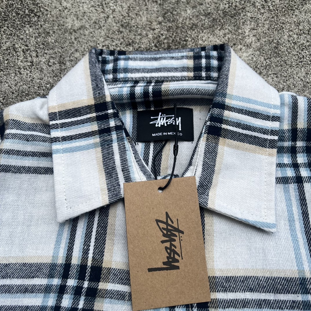 Stussy StUSSY White Cotton Shirt for Couples, Size M-XL, 165. - 图片 4