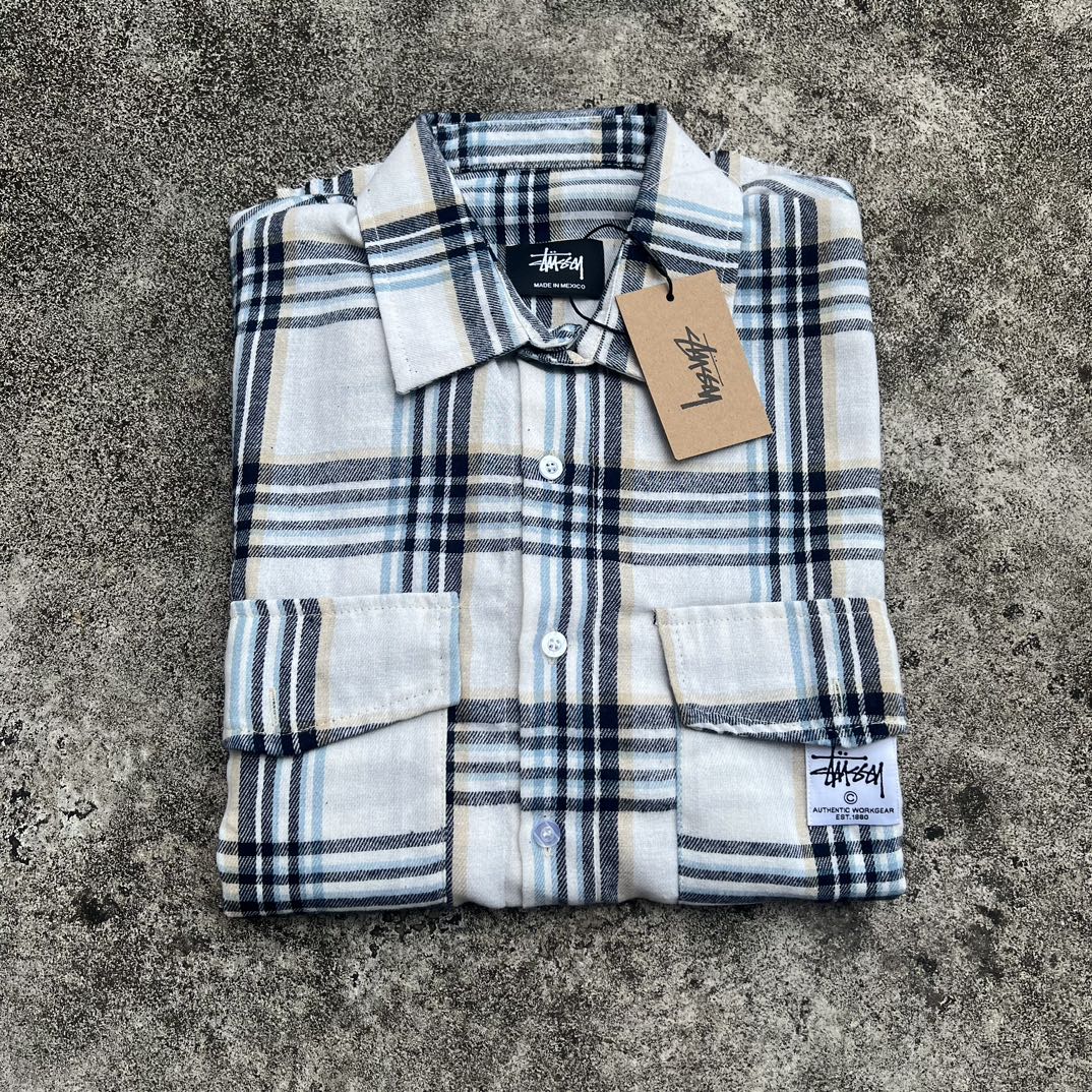 Stussy StUSSY White Cotton Shirt for Couples, Size M-XL, 165. - 图片 5