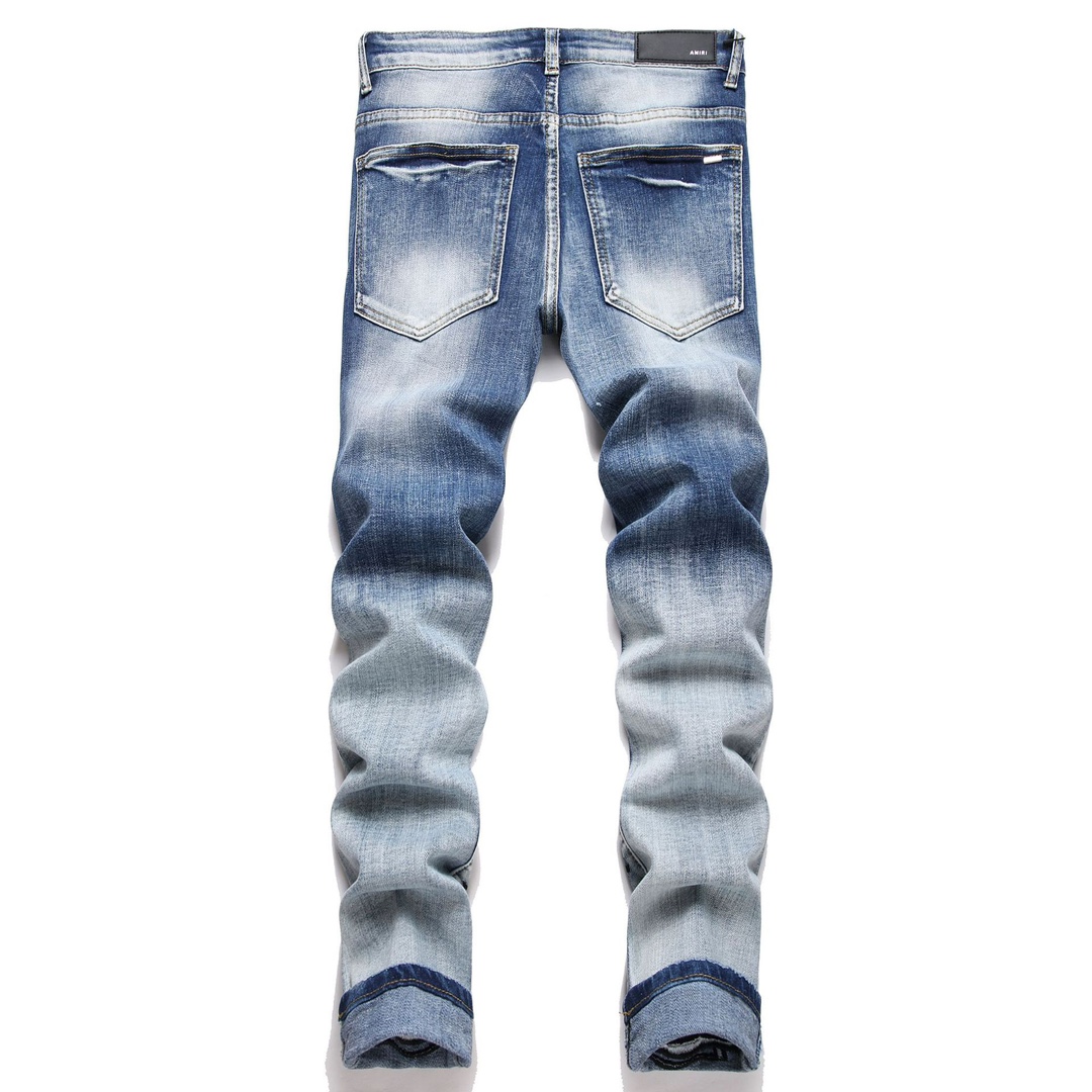 “Soft & Comfortable Jeans with Coconut-Tree Embroidery in Light Blue, Size S-XL” - 图片 2