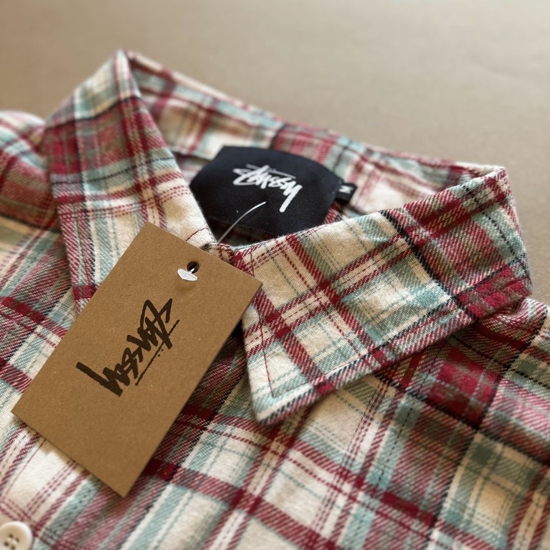 Stucie StUSSY Red Cotton Etchings Shirt with Long Sleeves in Sizes M-XL - 图片 4