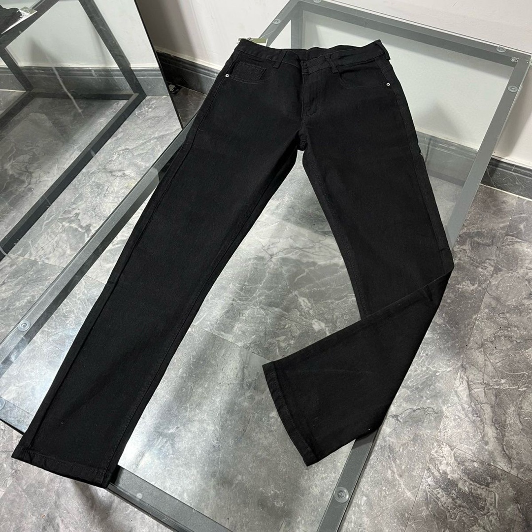 Luxurious DG Gold Embroidered Black Jeans: High Quality, Original Design, Perfect for Spring-Summer - 图片 3