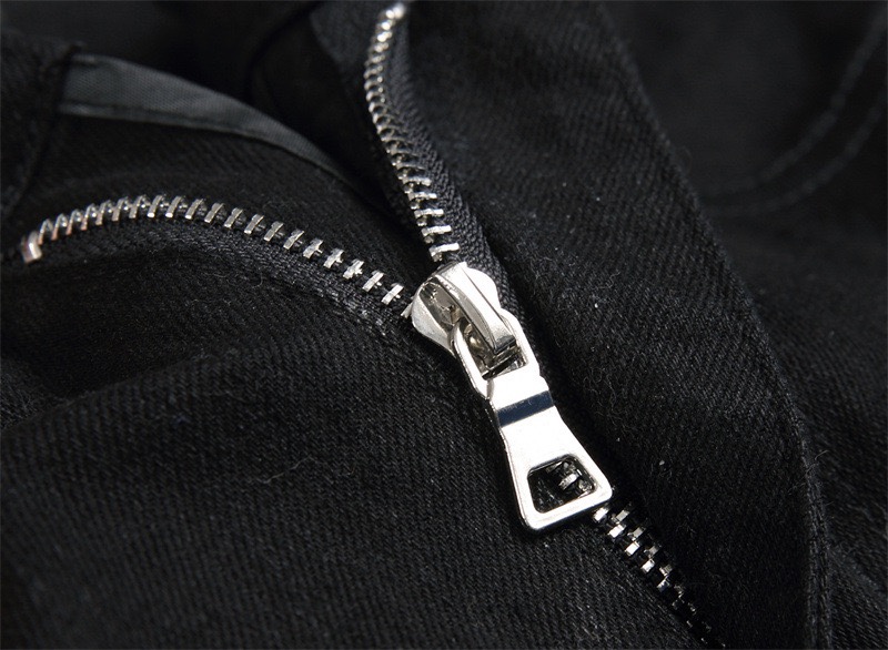 Autonomous AMIRI Embroidery Jeans: Soft, Comfortable, Hand-Coded Custom Logo Buttons, Black, S-XL - 图片 9