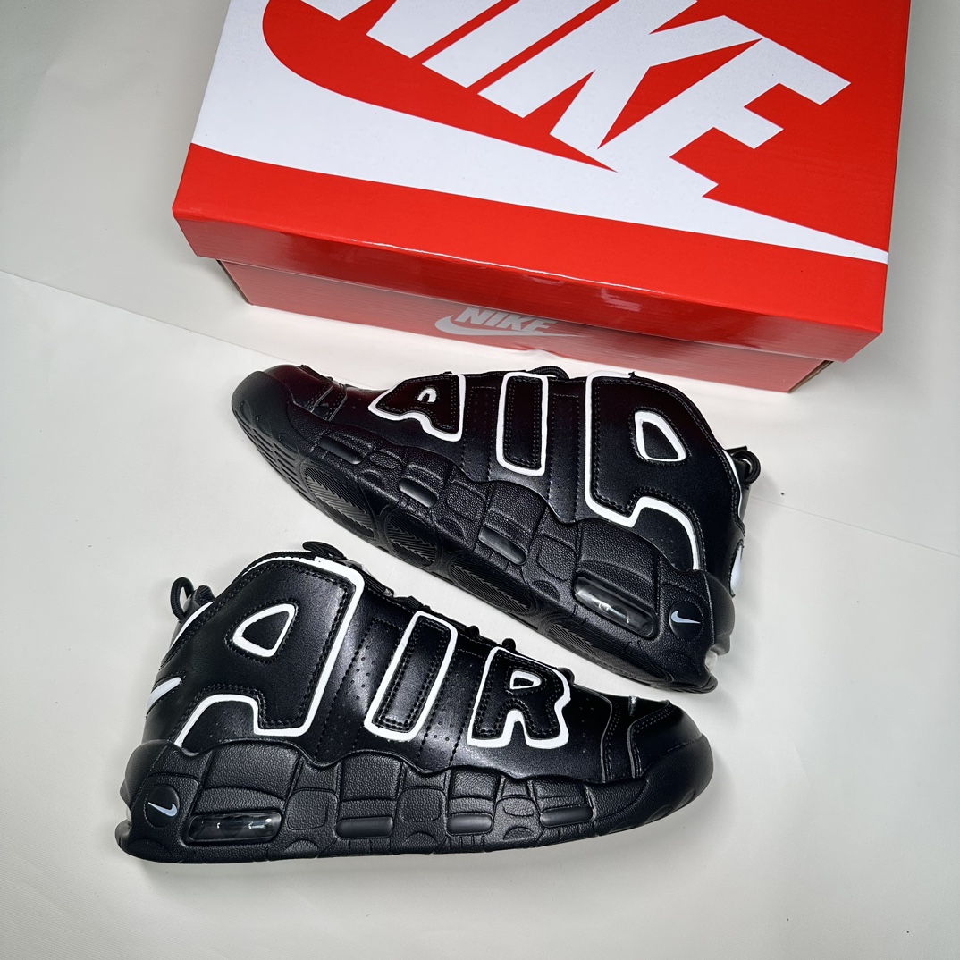 爆款•主推款Nike Air More Uptempo 皮蓬 气垫大底 大AIR 黑白 高品质最强性价比推荐款 码数-