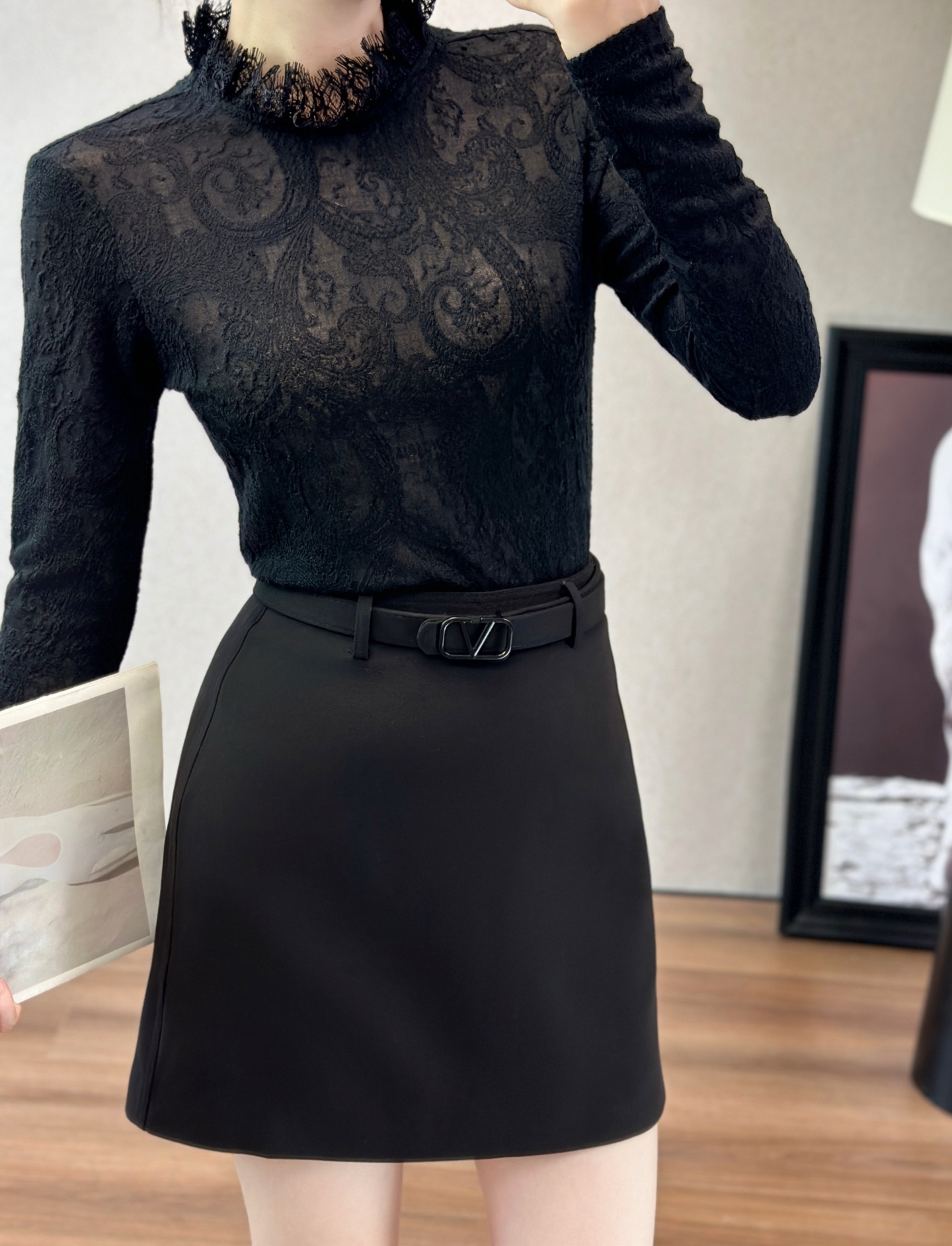 Elegant Lace Top & A-Line Skirt Set, Versatile & Chic Outfit for Women 1 i1755916986849 1388 0 0