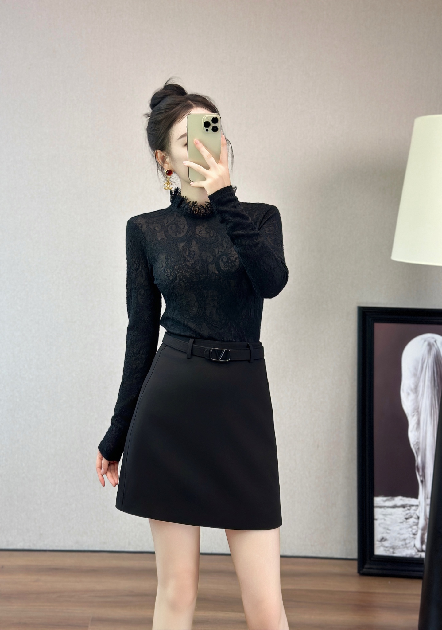 Elegant Lace Top & A-Line Skirt Set, Versatile & Chic Outfit for Women 4 i1756006585100 5429 0 2