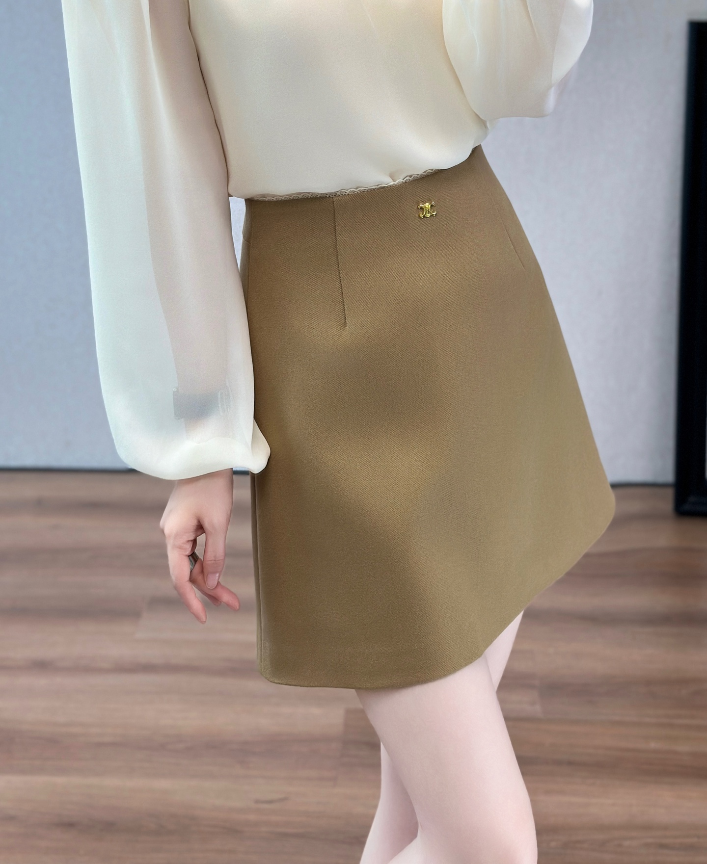 Elegant A-Line Mini Skirt - Versatile High-Waisted Design for Women (Brown) 3 i1756606724757 3499 0 2