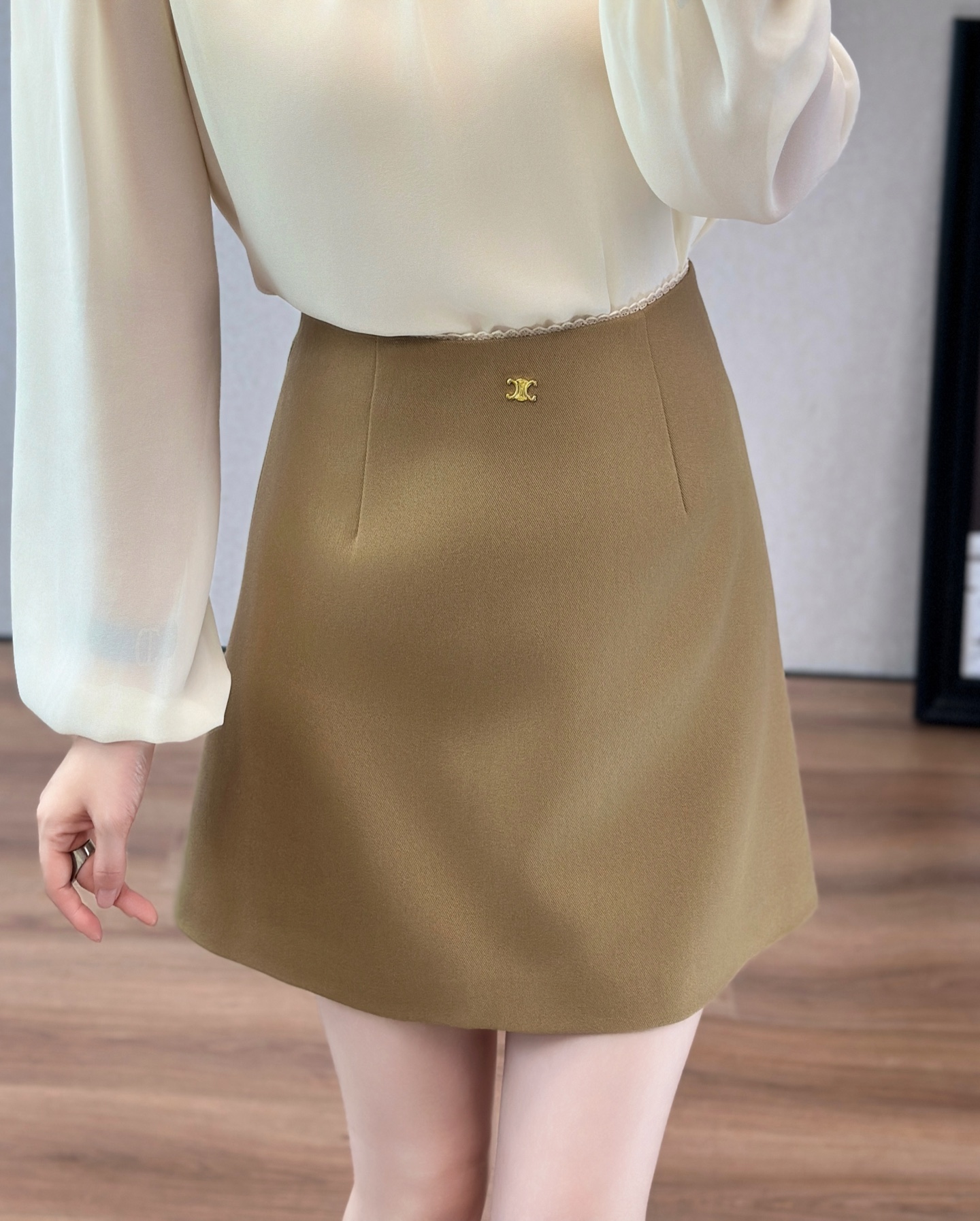 Elegant A-Line Mini Skirt - Versatile High-Waisted Design for Women (Brown) 4 i1756606724763 7296 0 3