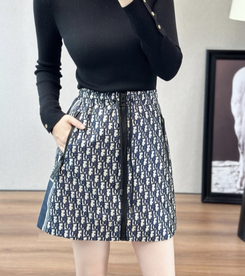 Dior Jacquard A-Line Mini Skirt | High-Quality Custom Fabric, Dark Blue, Light Blue 1 Dior Jacquard A-Line Mini Skirt | High-Quality Custom Fabric, Dark Blue, Light Blue