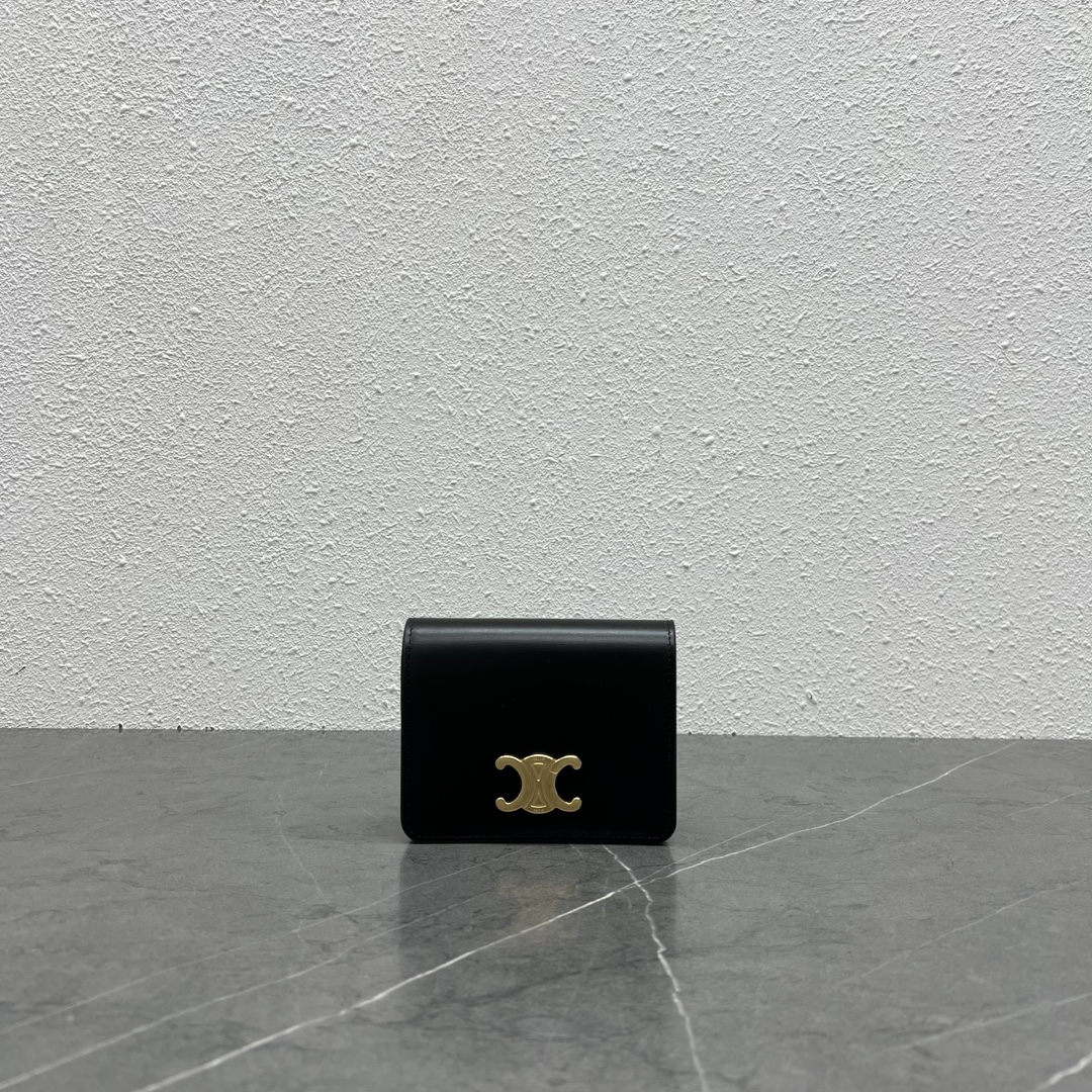Celine Geldbörse Schwarz Gold Hardware Triomphe Mini