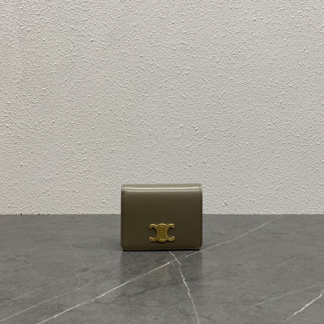 Celine Neu
 Geldbörse Grau Gold Hardware Triomphe Mini