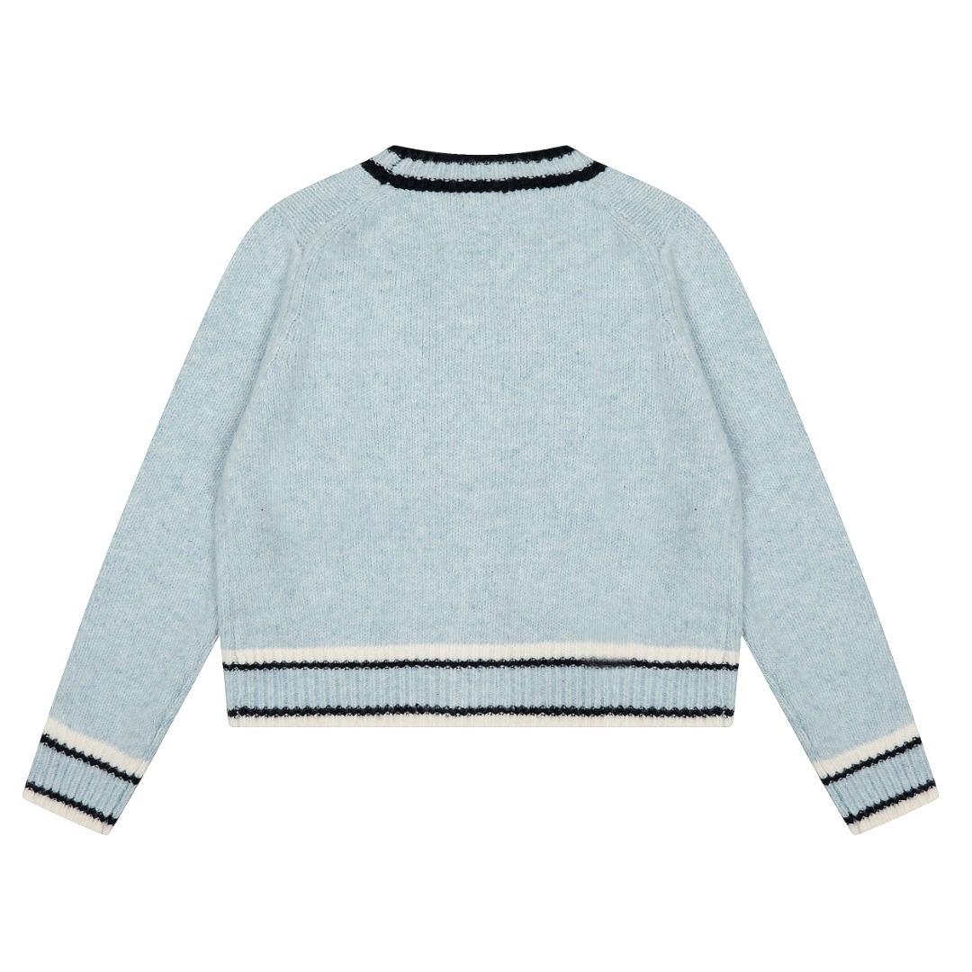 Vivienne Westwood Blue Wool Blend Cardigan, Embroidered Logo, Three-Color Knit 2 o 1j30lmkvm1bik41c151f1mao1a8i1