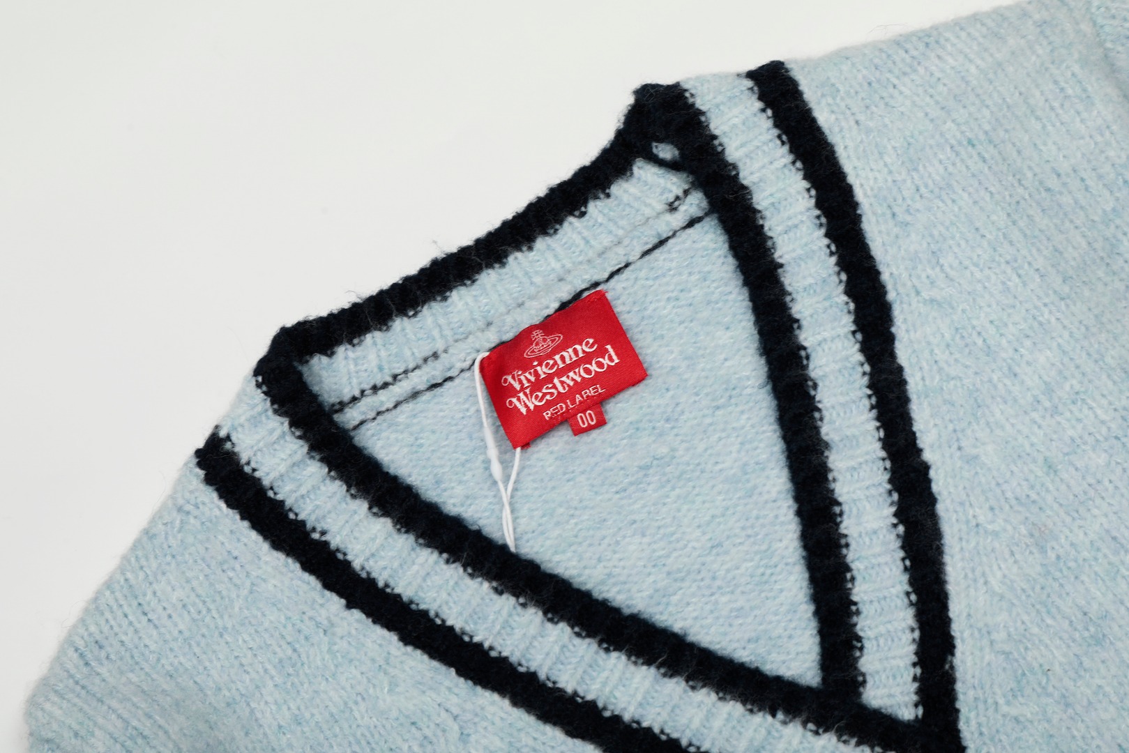 Vivienne Westwood Blue Wool Blend Cardigan, Embroidered Logo, Three-Color Knit 3 o 1j30lmkvn1t241lk9pls16d21r007