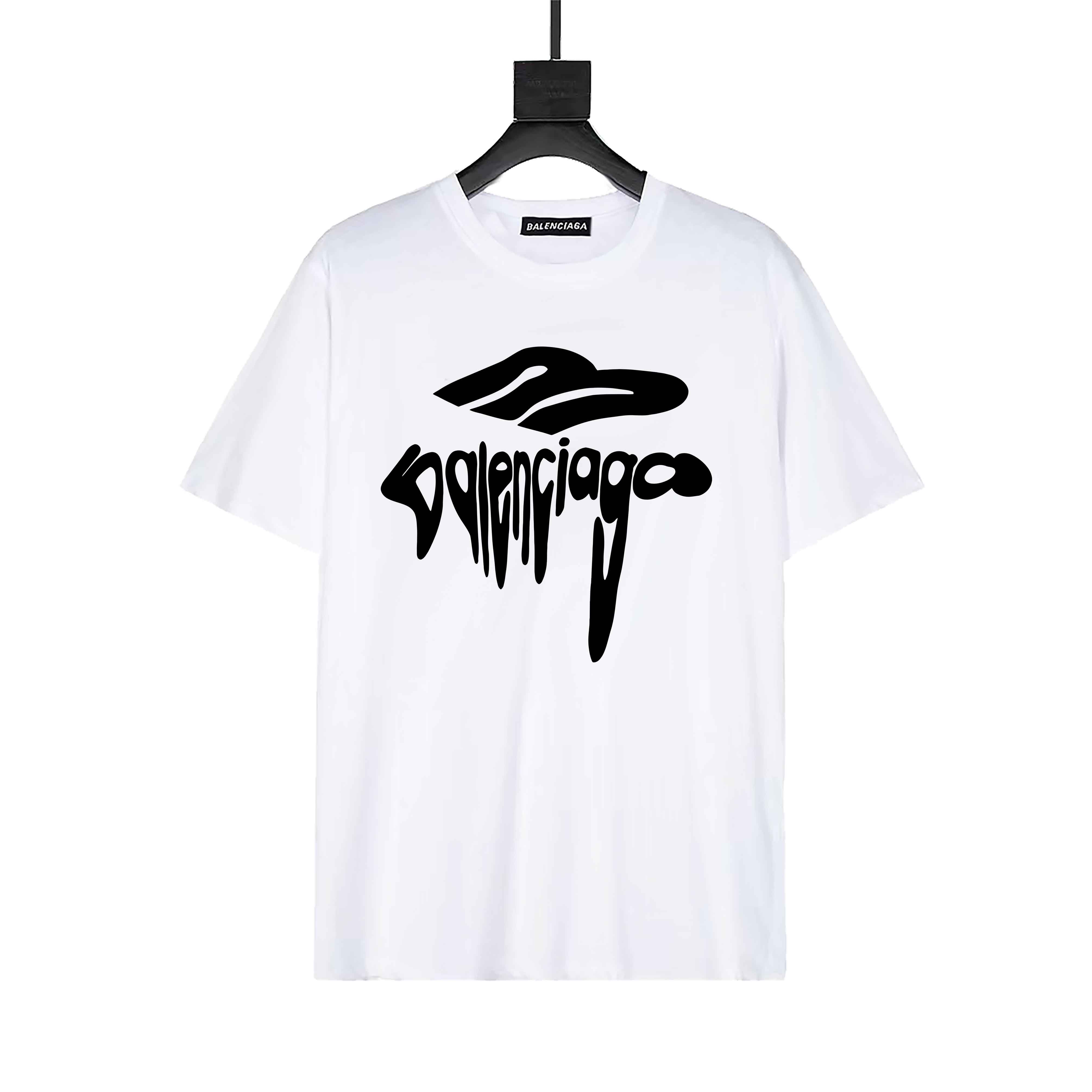 P70 Balenciaga ss nueva primavera y verano Camiseta de manga corta con letras disueltas de Balenciaga. Lujo ligero. Tej…