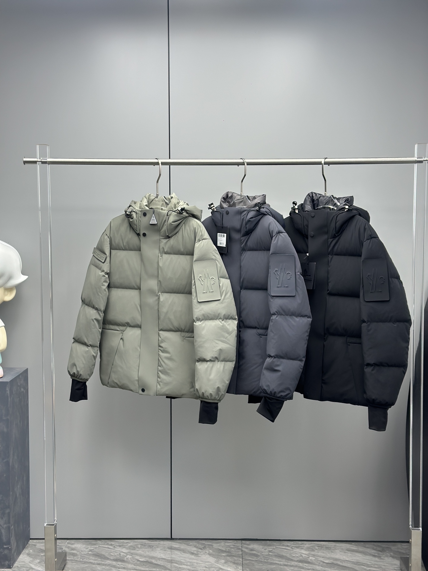 Moncler Clothing Coats & Jackets Down Jacket Black Blue Grey Unisex Nylon Rubber Fall/Winter Collection Fashion Hooded Top