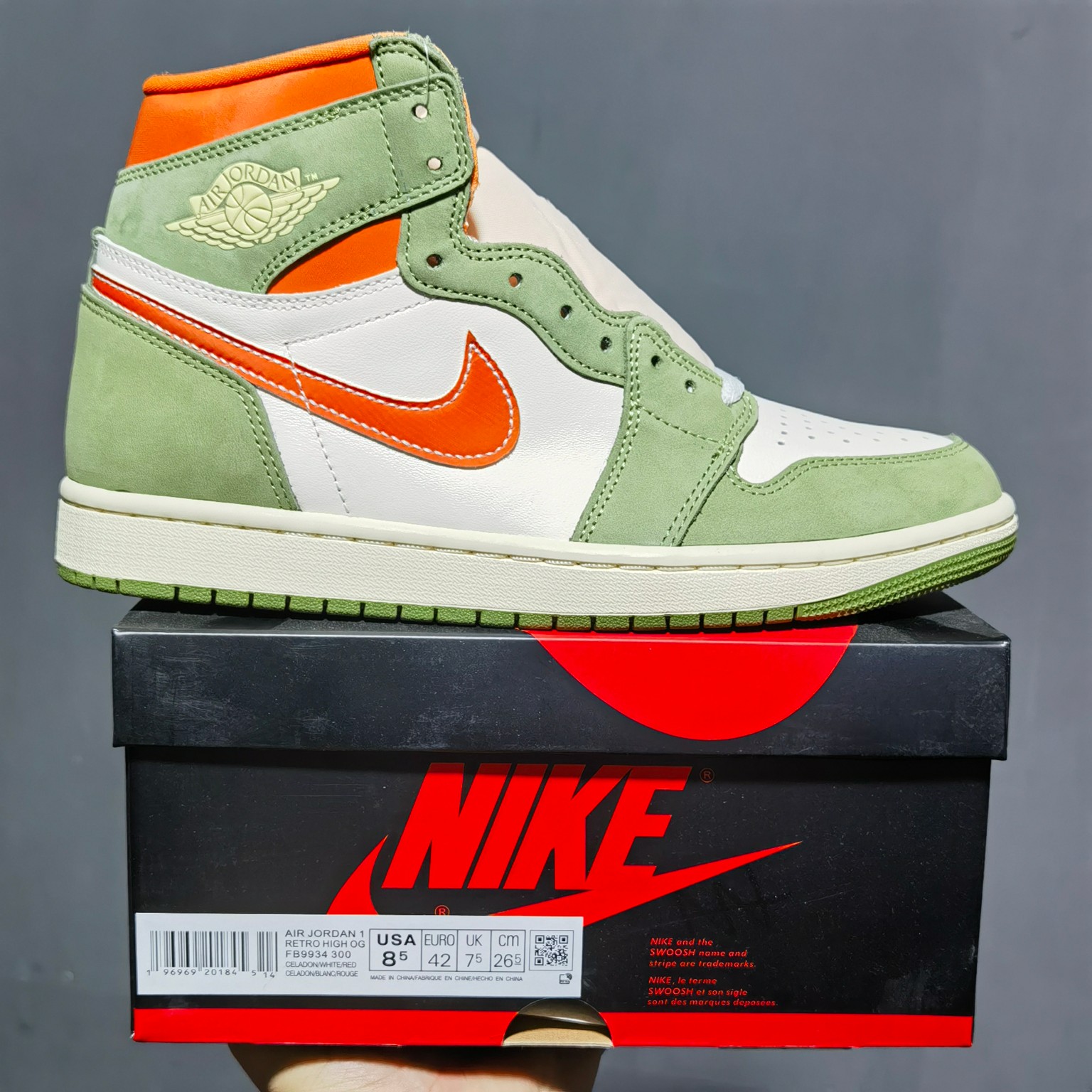 aj1青瓷色尺码36-47.5纯原版️AirJordan1HighOGCraft“Celadon”FB9