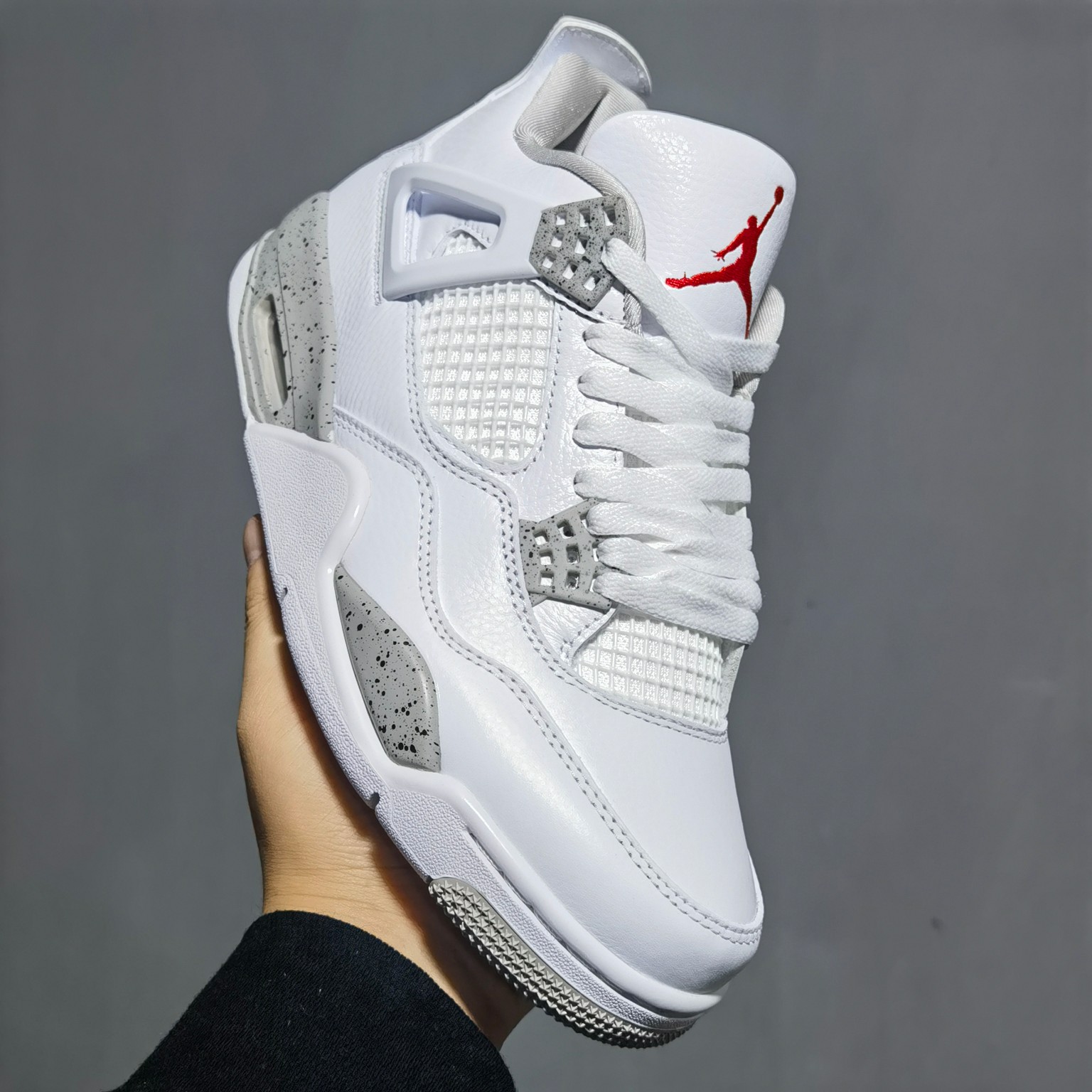 AJ4奥利奥尺码:40-47福利特价出品-Airjordan4whiteoreoaj4白奥利奥灰白水泥泼