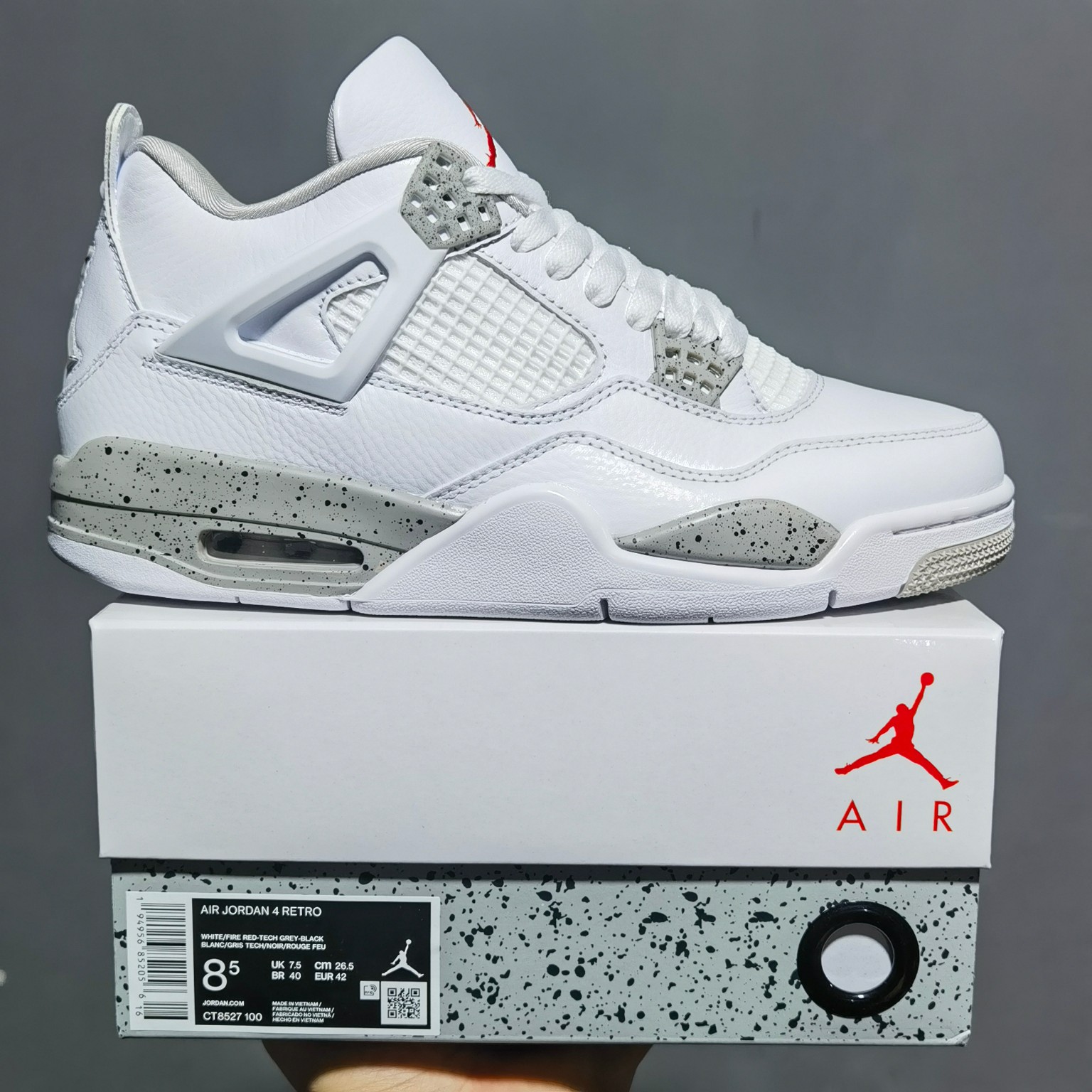 AJ4奥利奥尺码:40-47福利特价出品-Airjordan4whiteoreoaj4白奥利奥灰白水泥泼