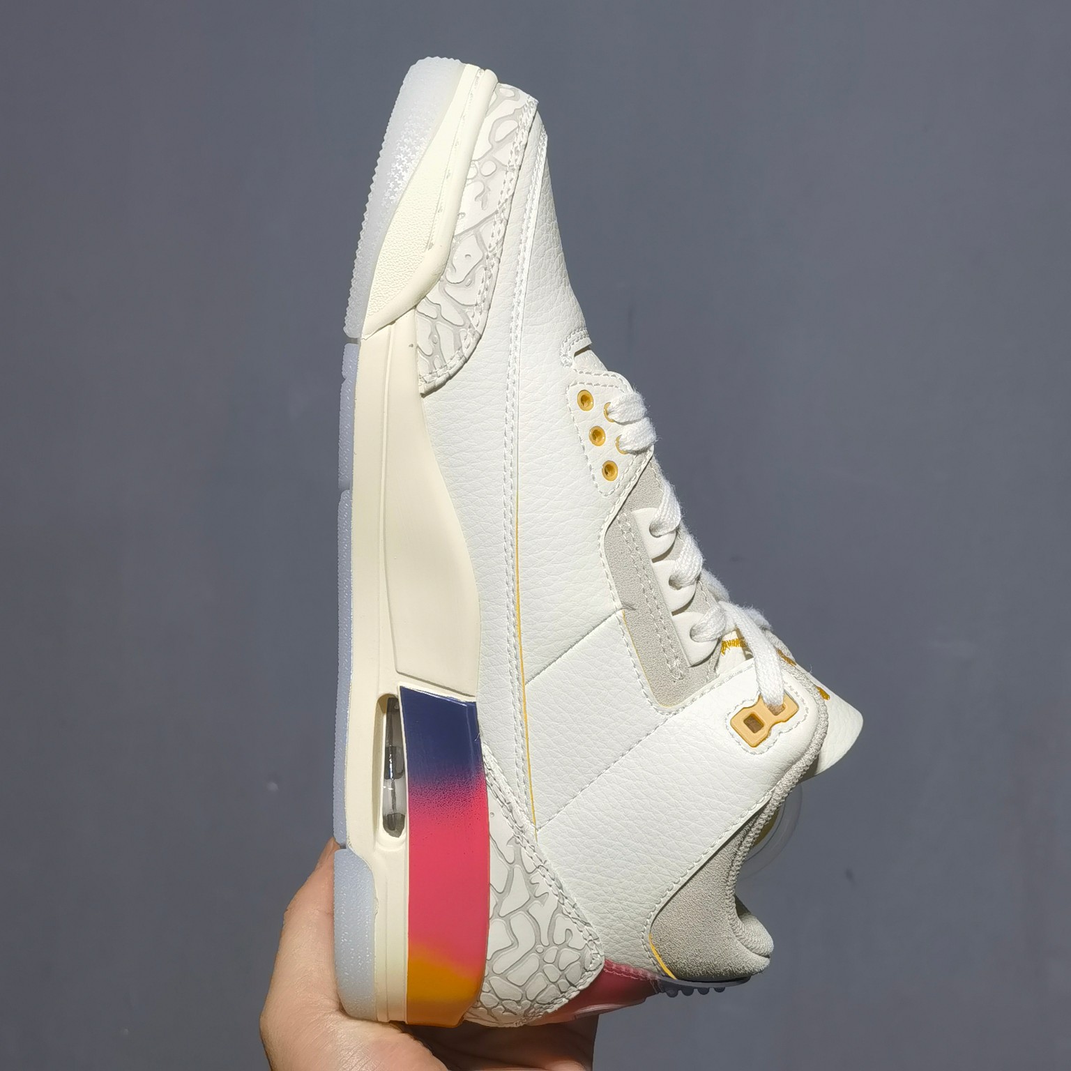 AJ3彩虹渐变尺码:36-47总裁新M出品-J.BalvinxAirJordan3RetroAJ3乔3彩