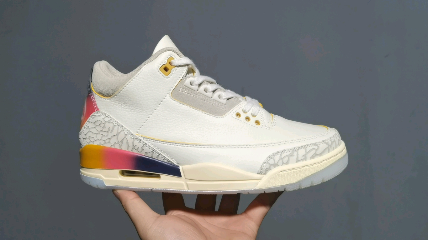 AJ3彩虹渐变尺码:36-47总裁新M出品-J.BalvinxAirJordan3RetroAJ3乔3彩