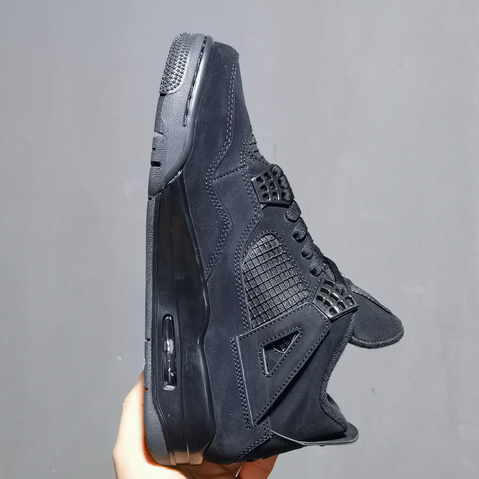 AJ4黑猫尺码:40-47.5福利特价-AirJordan4RetroBlackCat黑猫麂皮黑武士CU