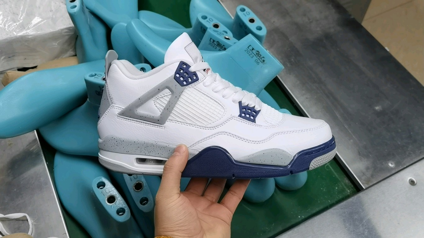 AJ4午夜蓝尺码:40-47纯原出品-AirJordan4AJ4白蓝午夜蓝泼墨复古篮球鞋DH6927-1