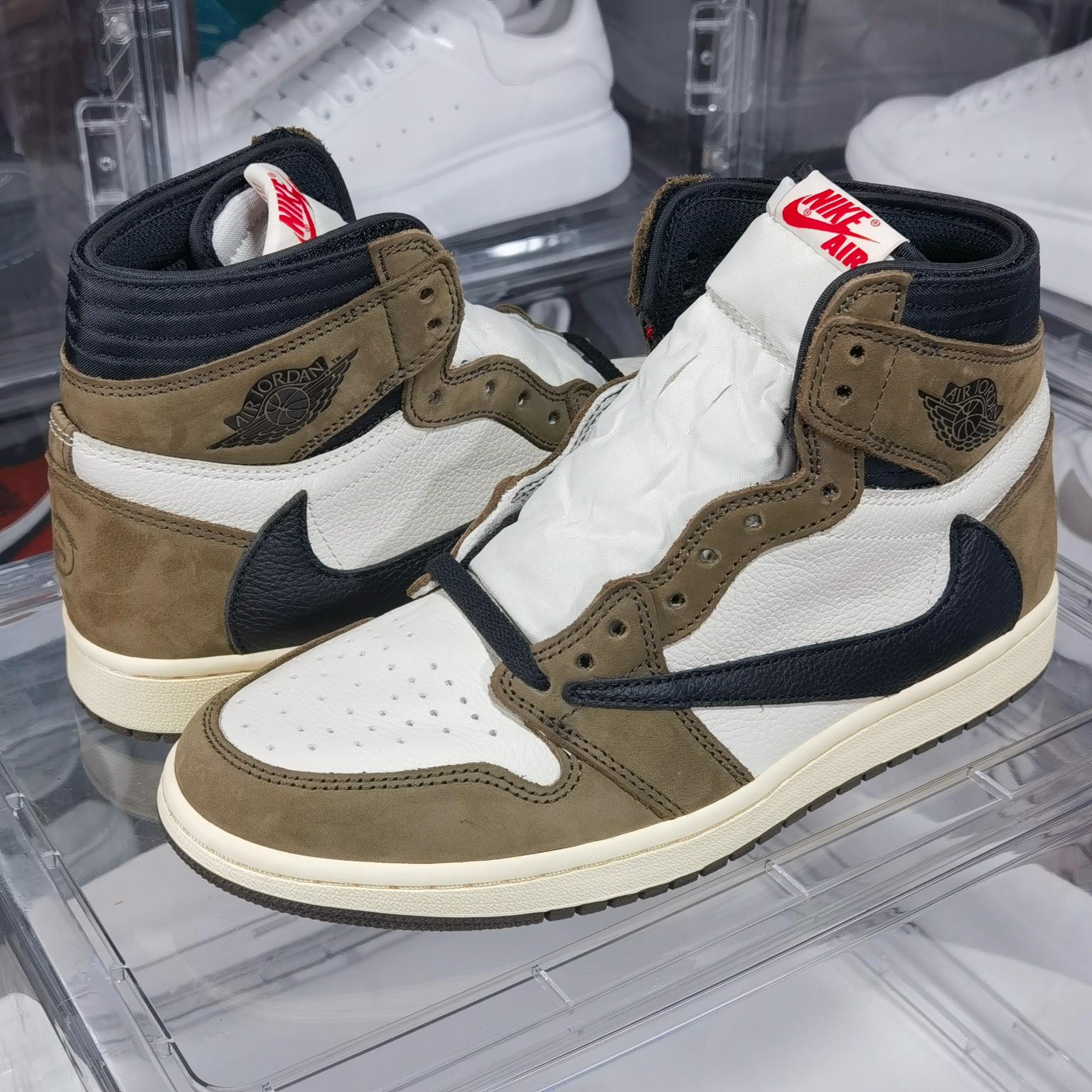 AJ1深棕鬼脸尺码:40-48纯原版出品-AirJordan1xTravisScott鬼脸高帮倒钩高帮C