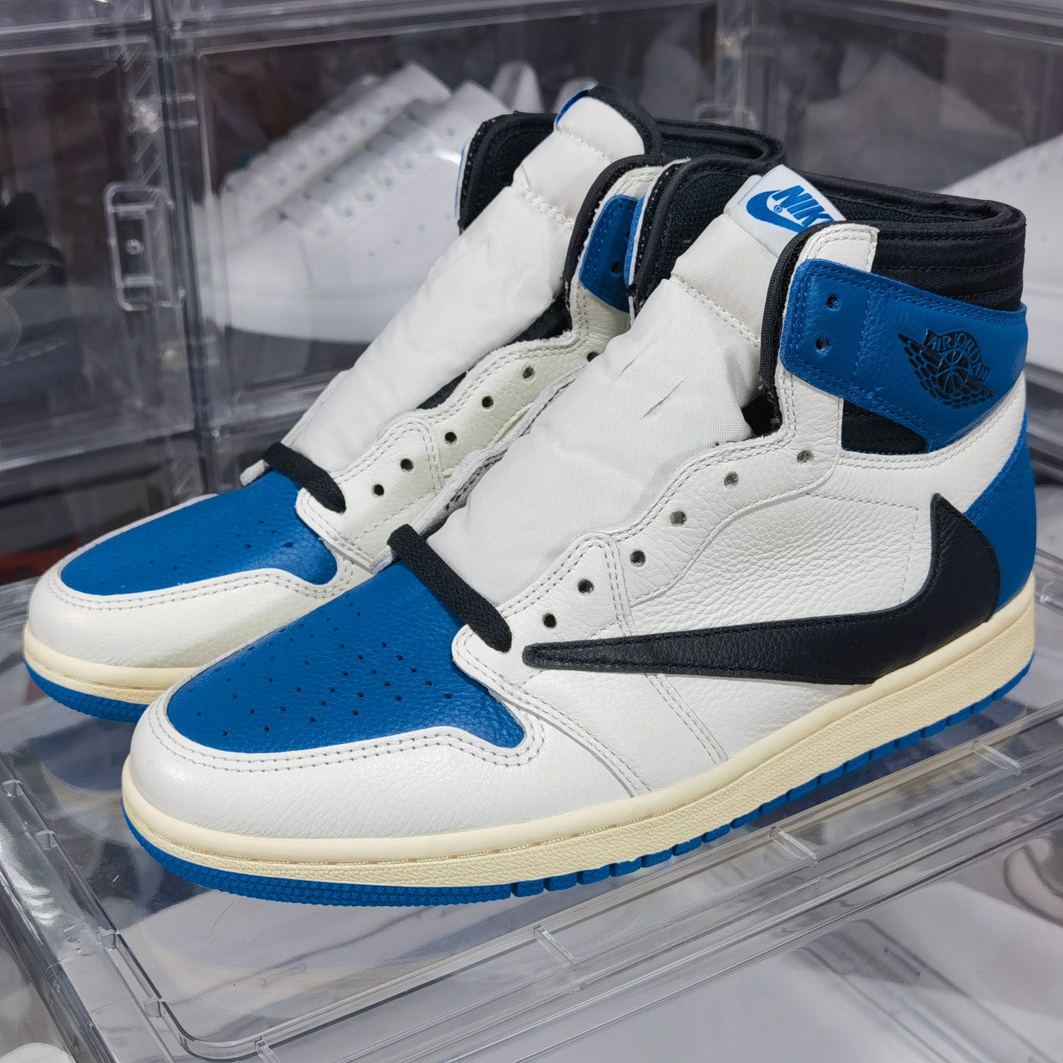 AJ1白蓝鬼脸尺码:36-48纯原版出品-TravisScottxFragmentxAirJordan1