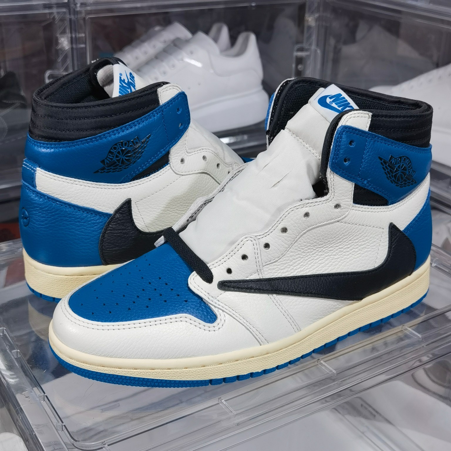 AJ1白蓝鬼脸尺码:36-48纯原版出品-TravisScottxFragmentxAirJordan1