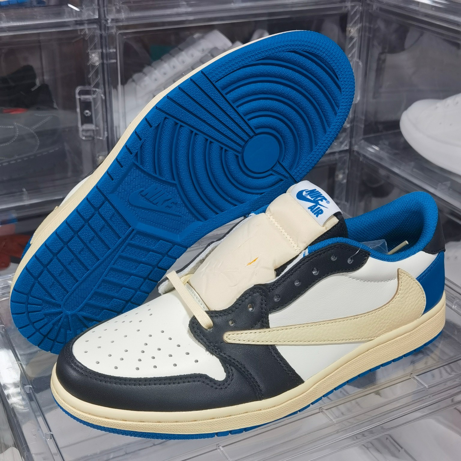 AJLow白蓝倒钩尺码40-47.5纯原特价出品-AirJordan1TravisScottxMilit