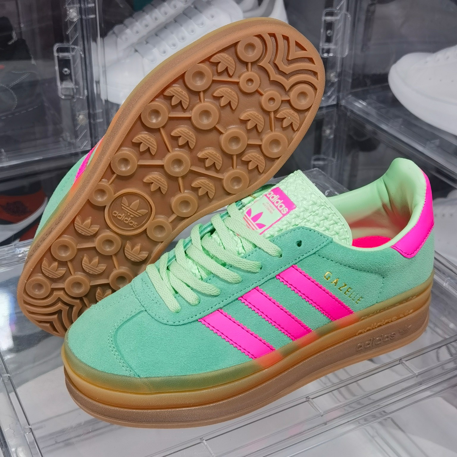 新款首发AdidasOriginalsGazelleBoldW羚羊松糕系列复古百搭厚底增高低帮休闲运动板