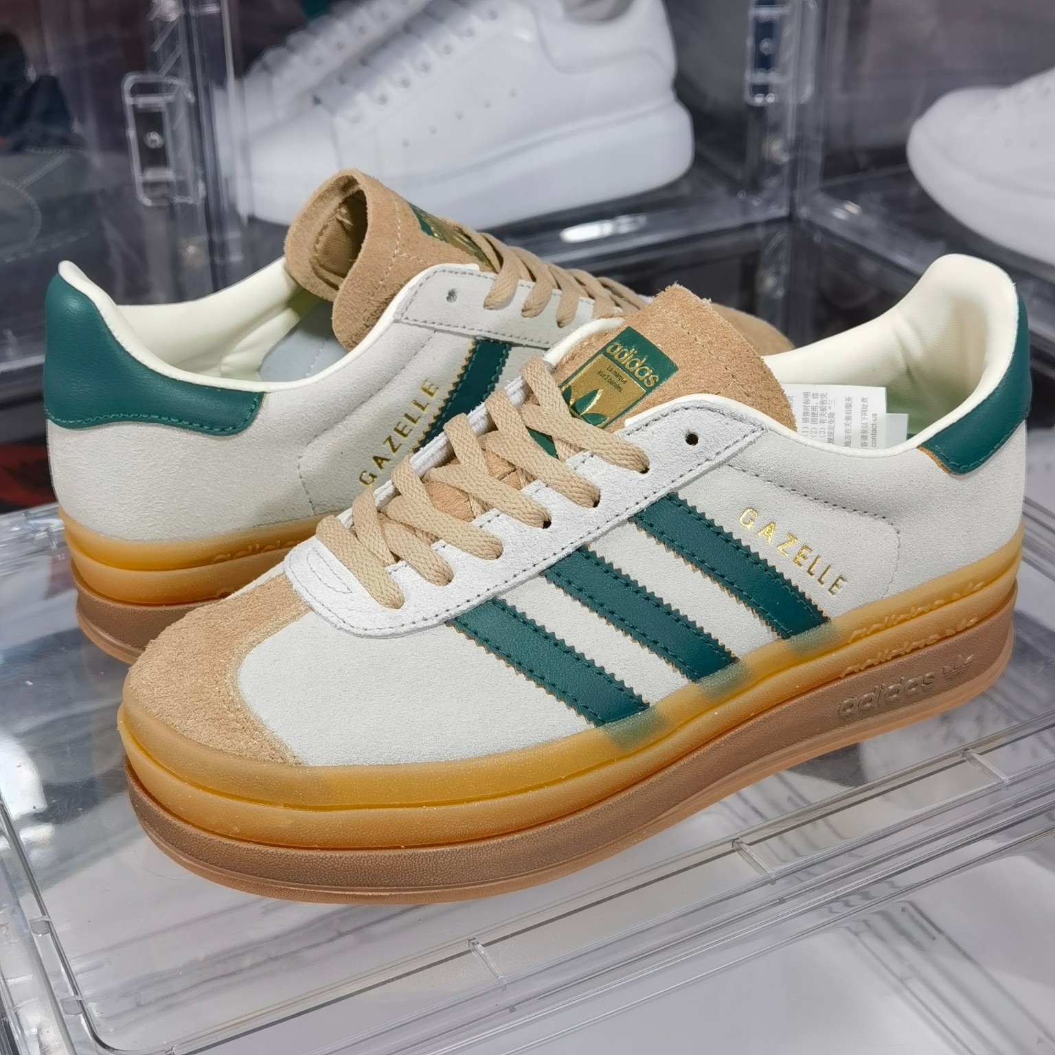 新款首发AdidasOriginalsGazelleBoldW羚羊松糕系列复古百搭厚底增高低帮休闲运动板