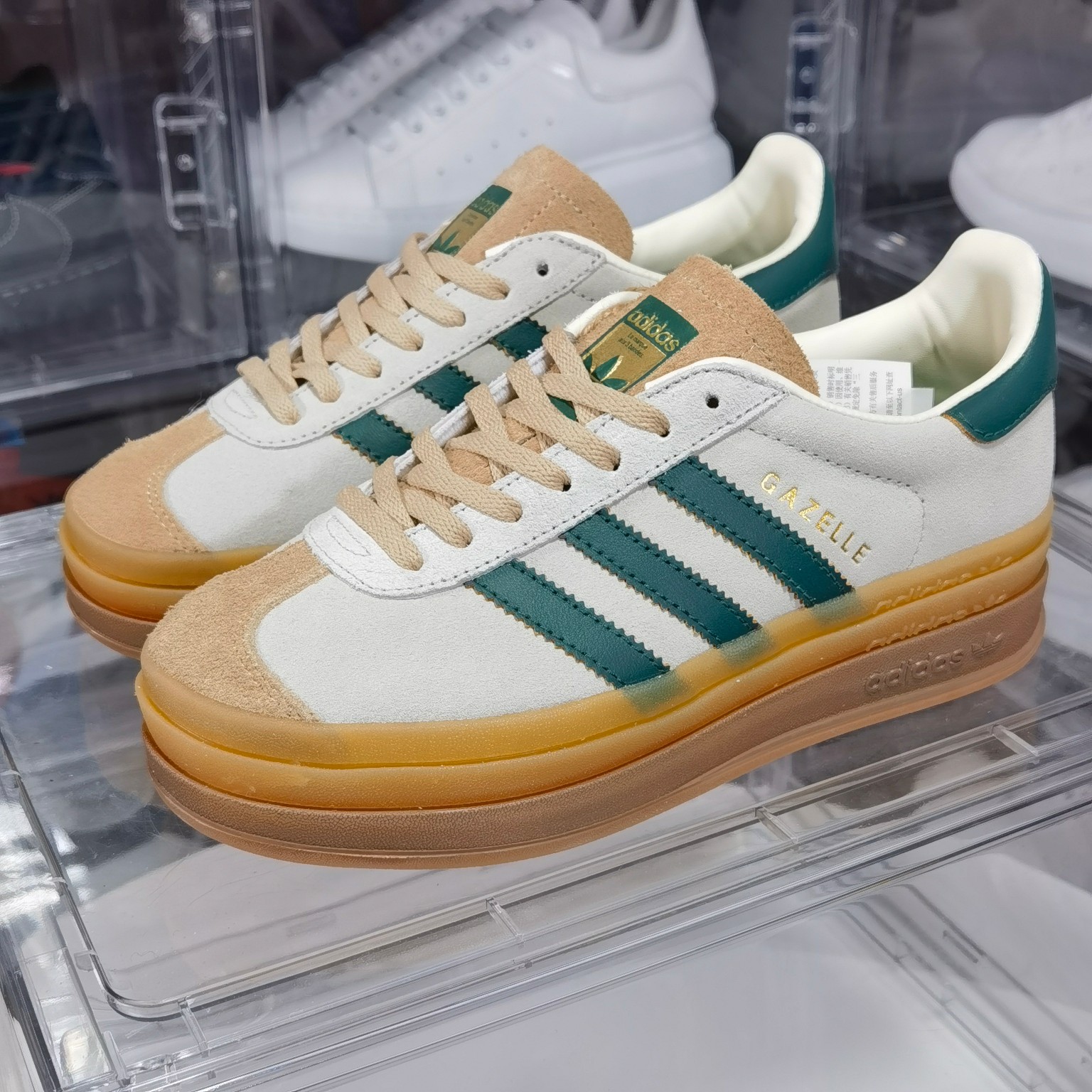 新款首发AdidasOriginalsGazelleBoldW羚羊松糕系列复古百搭厚底增高低帮休闲运动板