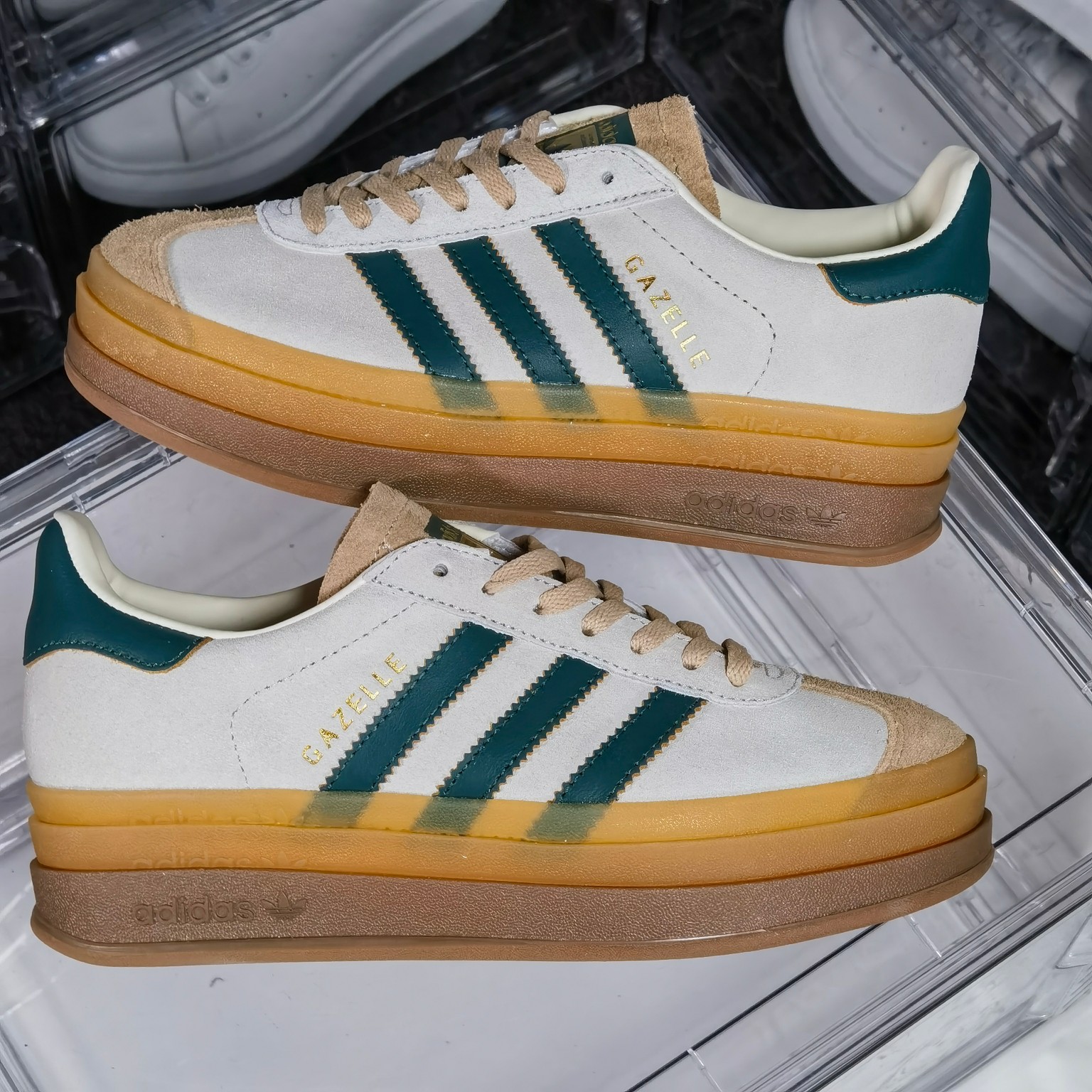 新款首发AdidasOriginalsGazelleBoldW羚羊松糕系列复古百搭厚底增高低帮休闲运动板