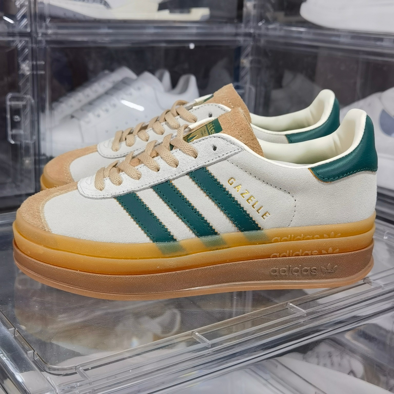 新款首发AdidasOriginalsGazelleBoldW羚羊松糕系列复古百搭厚底增高低帮休闲运动板