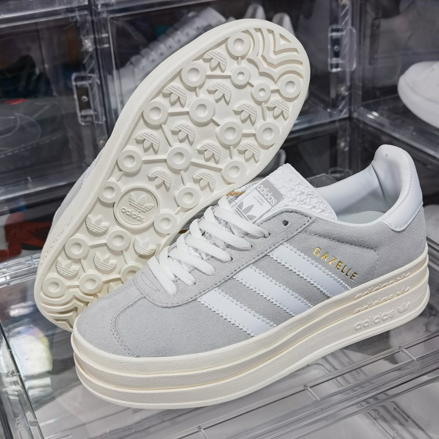 新款首发AdidasOriginalsGazelleBoldW羚羊松糕系列复古百搭厚底增高低帮休闲运动板