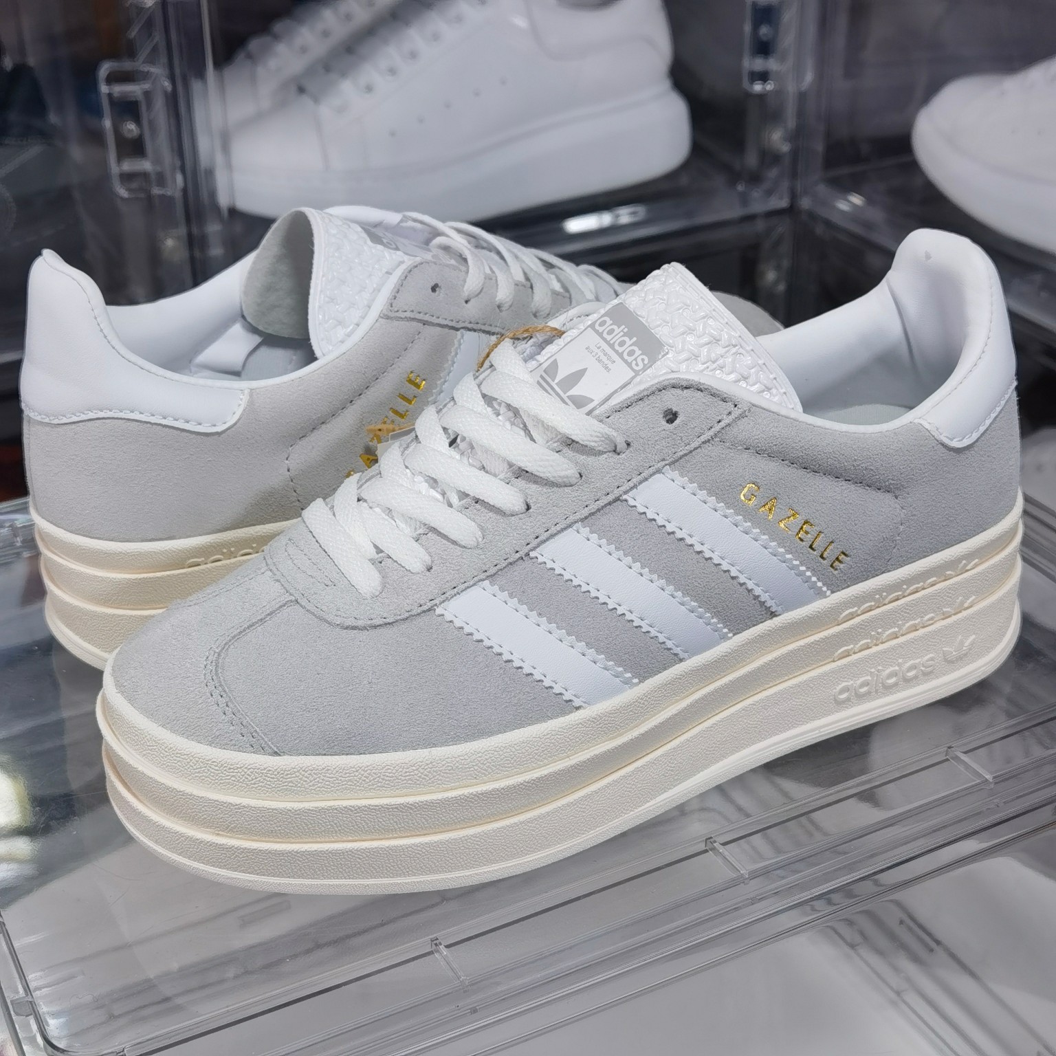 新款首发AdidasOriginalsGazelleBoldW羚羊松糕系列复古百搭厚底增高低帮休闲运动板