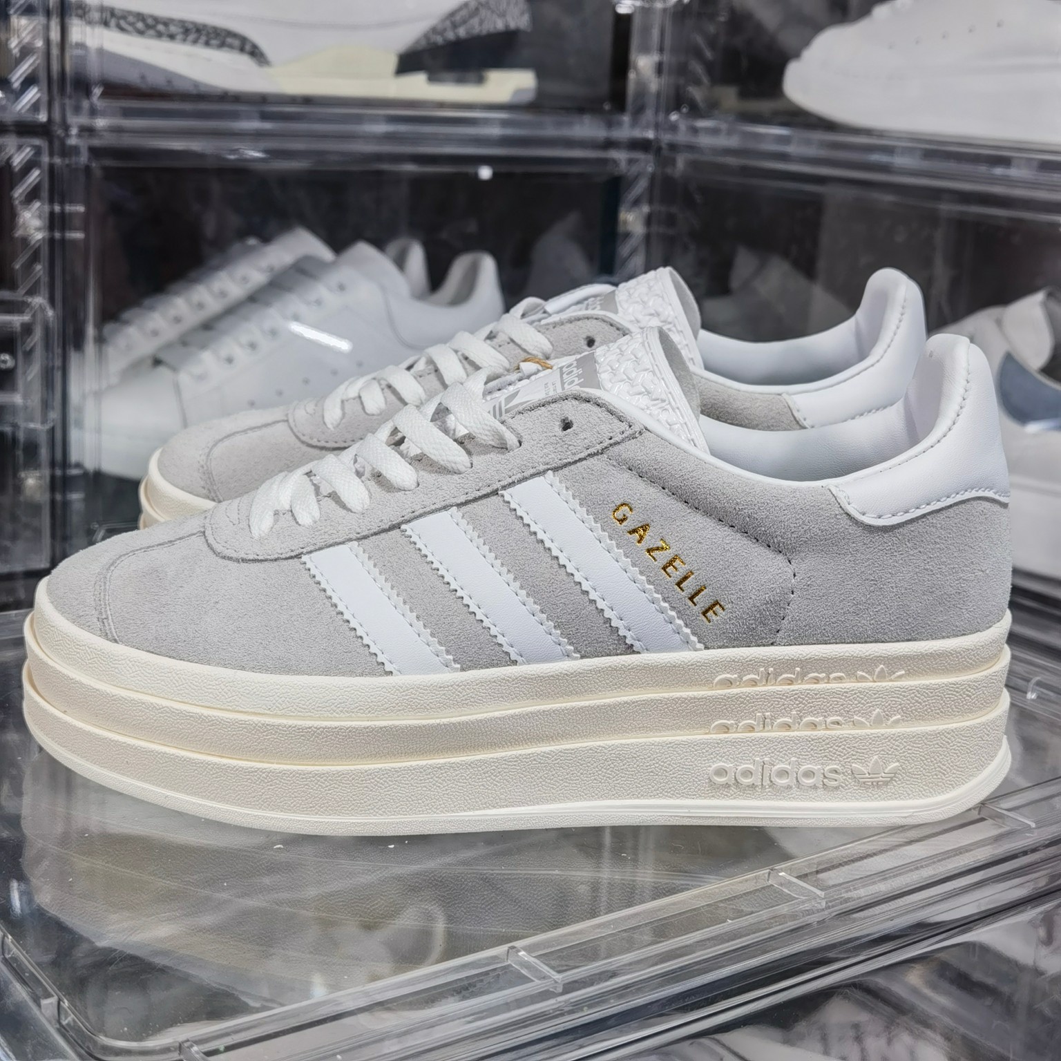 新款首发AdidasOriginalsGazelleBoldW羚羊松糕系列复古百搭厚底增高低帮休闲运动板