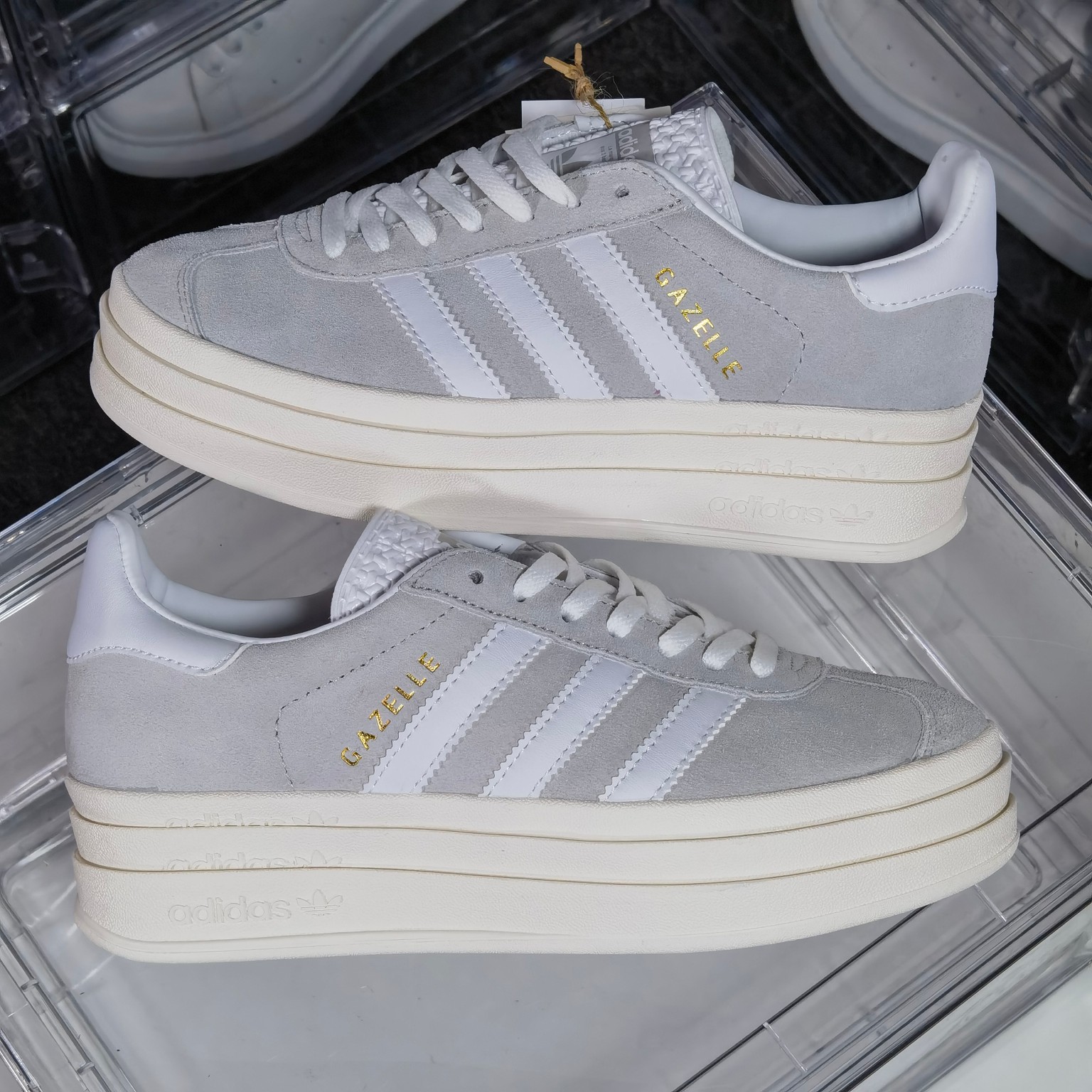 新款首发AdidasOriginalsGazelleBoldW羚羊松糕系列复古百搭厚底增高低帮休闲运动板