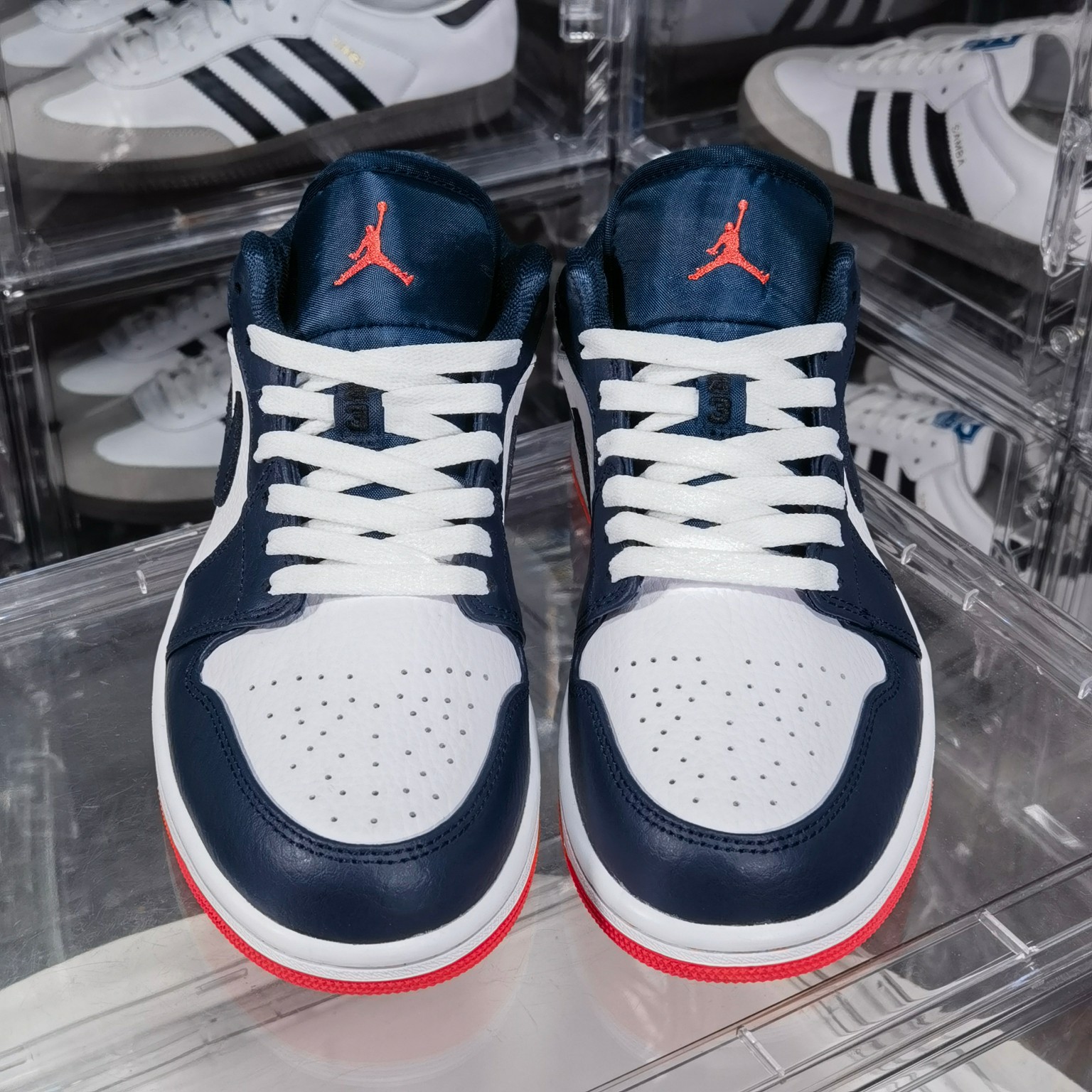 新版AirJordan1Low系列午夜蓝市场独家首发加入原厂折边工艺全进口电脑车全鞋原厂皮原辅料打造真原