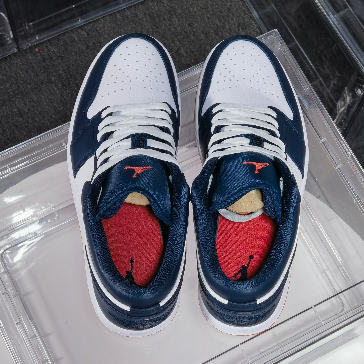 新版AirJordan1Low系列午夜蓝市场独家首发加入原厂折边工艺全进口电脑车全鞋原厂皮原辅料打造真原