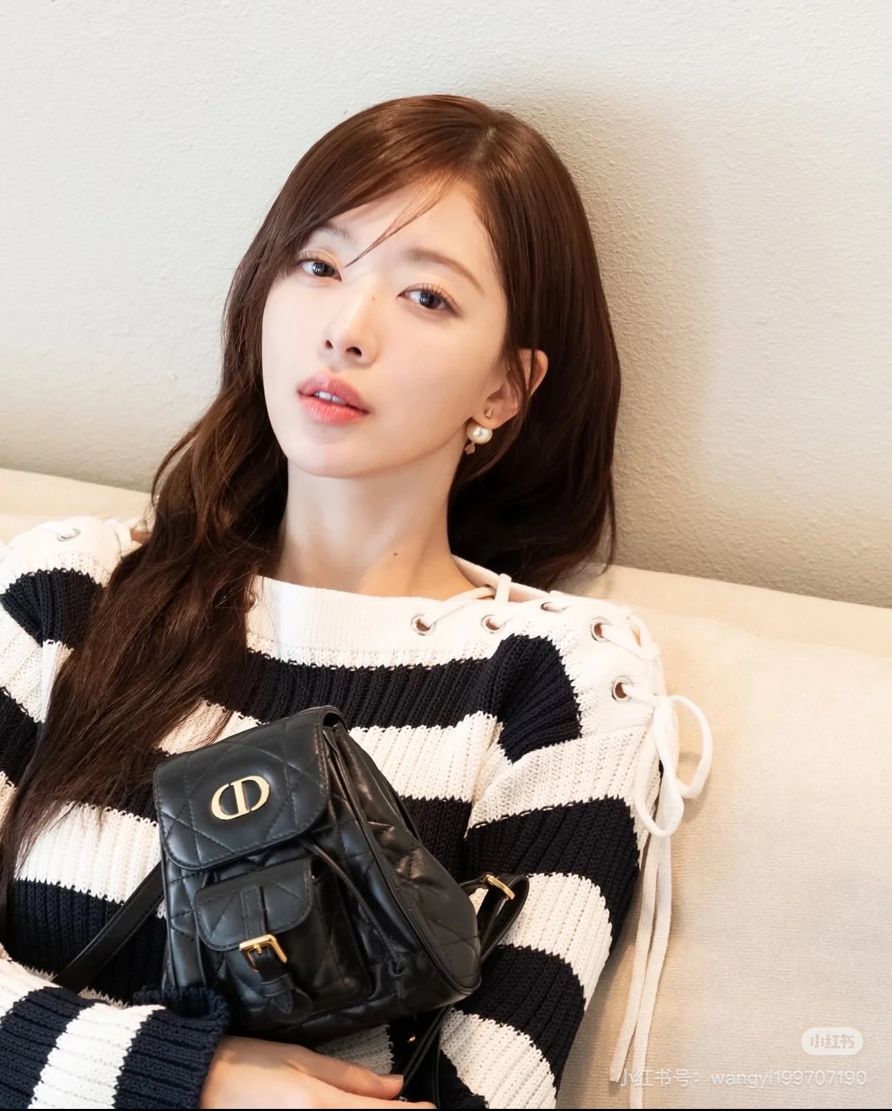 Dior Mini Sac à Dos en Cuir Noir Matelassé avec Finitions Dorées